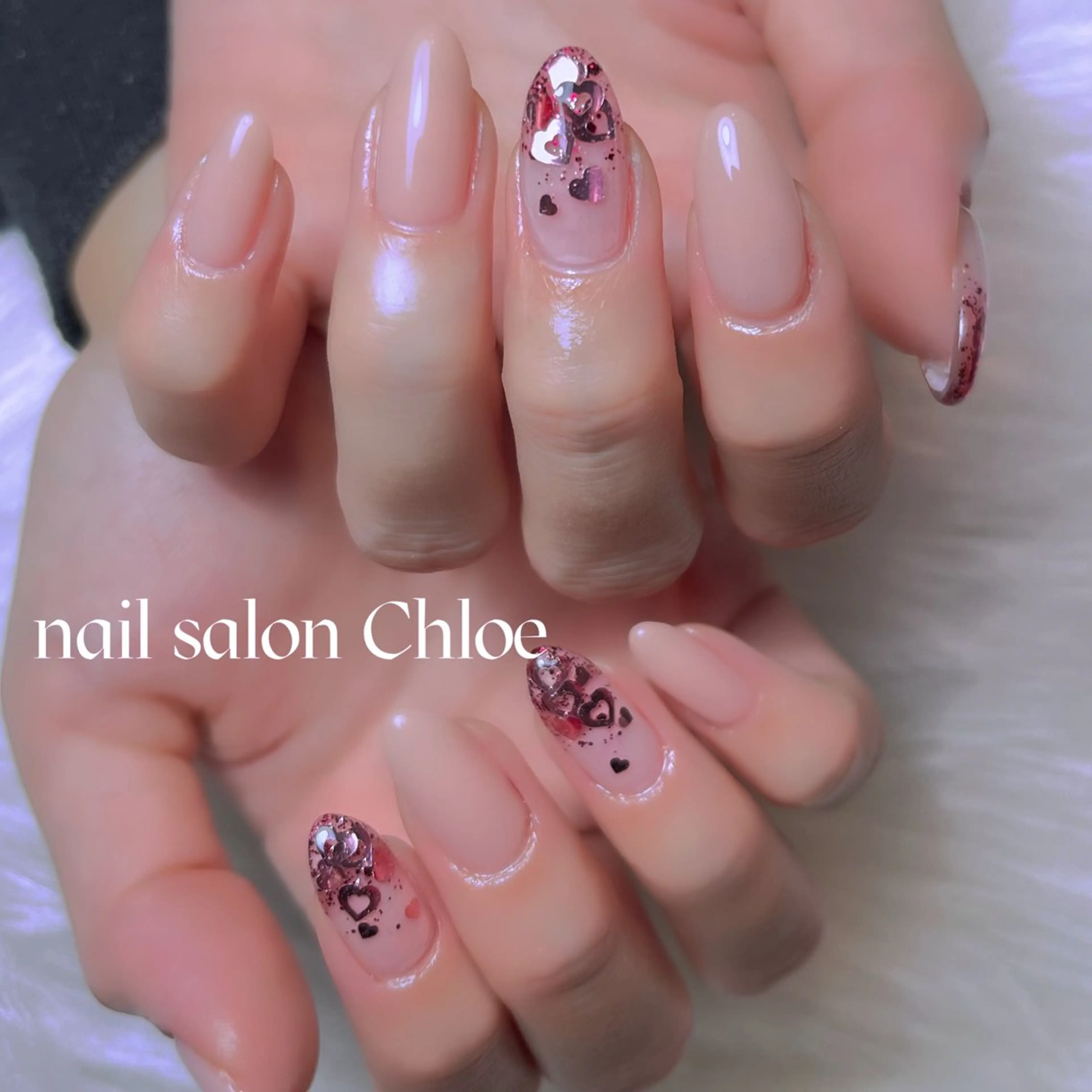 ネイル ハート ハンドネイル 鈴木 利奈のネイルデザイン