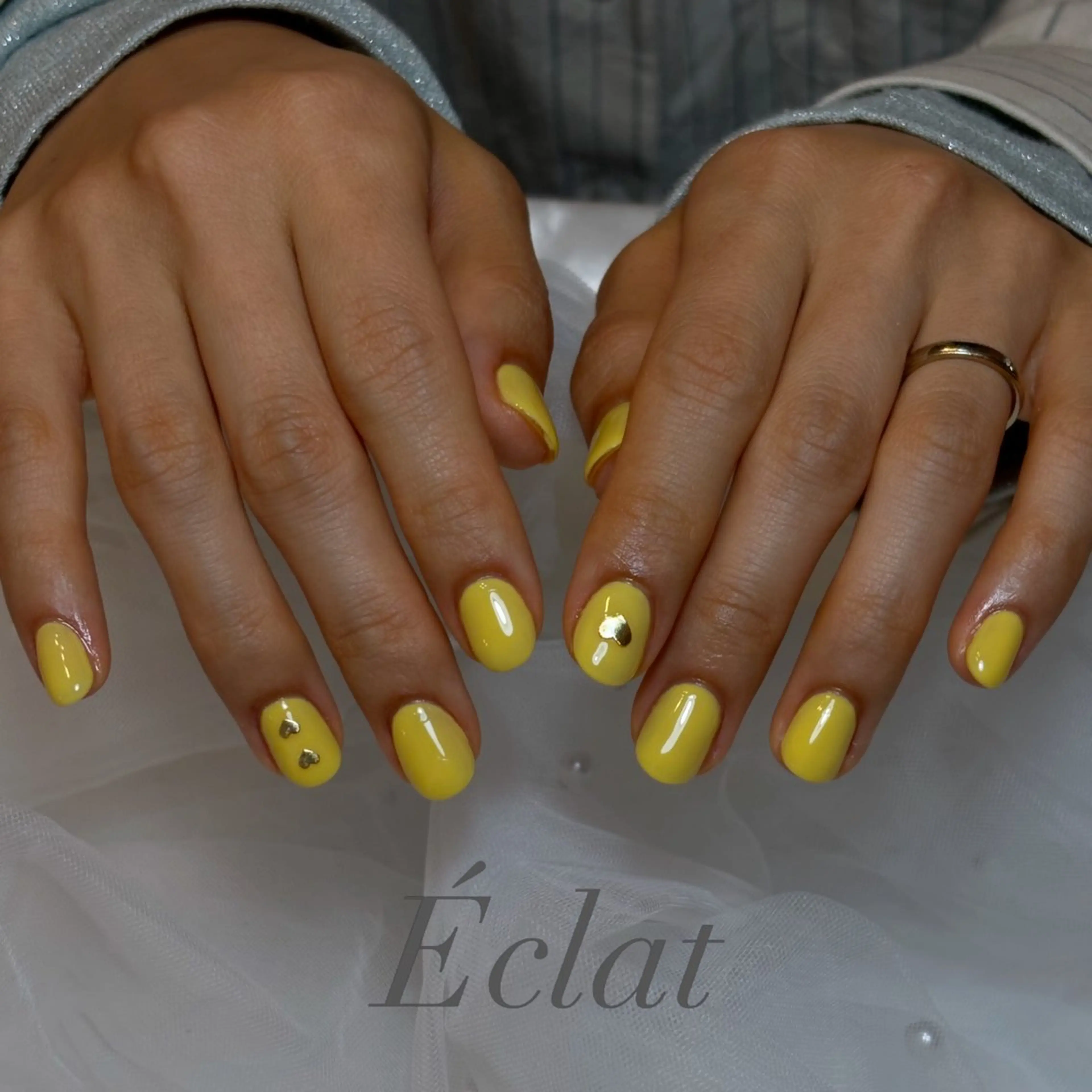 ネイル 黄色 ハンドネイル nail salon Éclatのネイルデザイン
