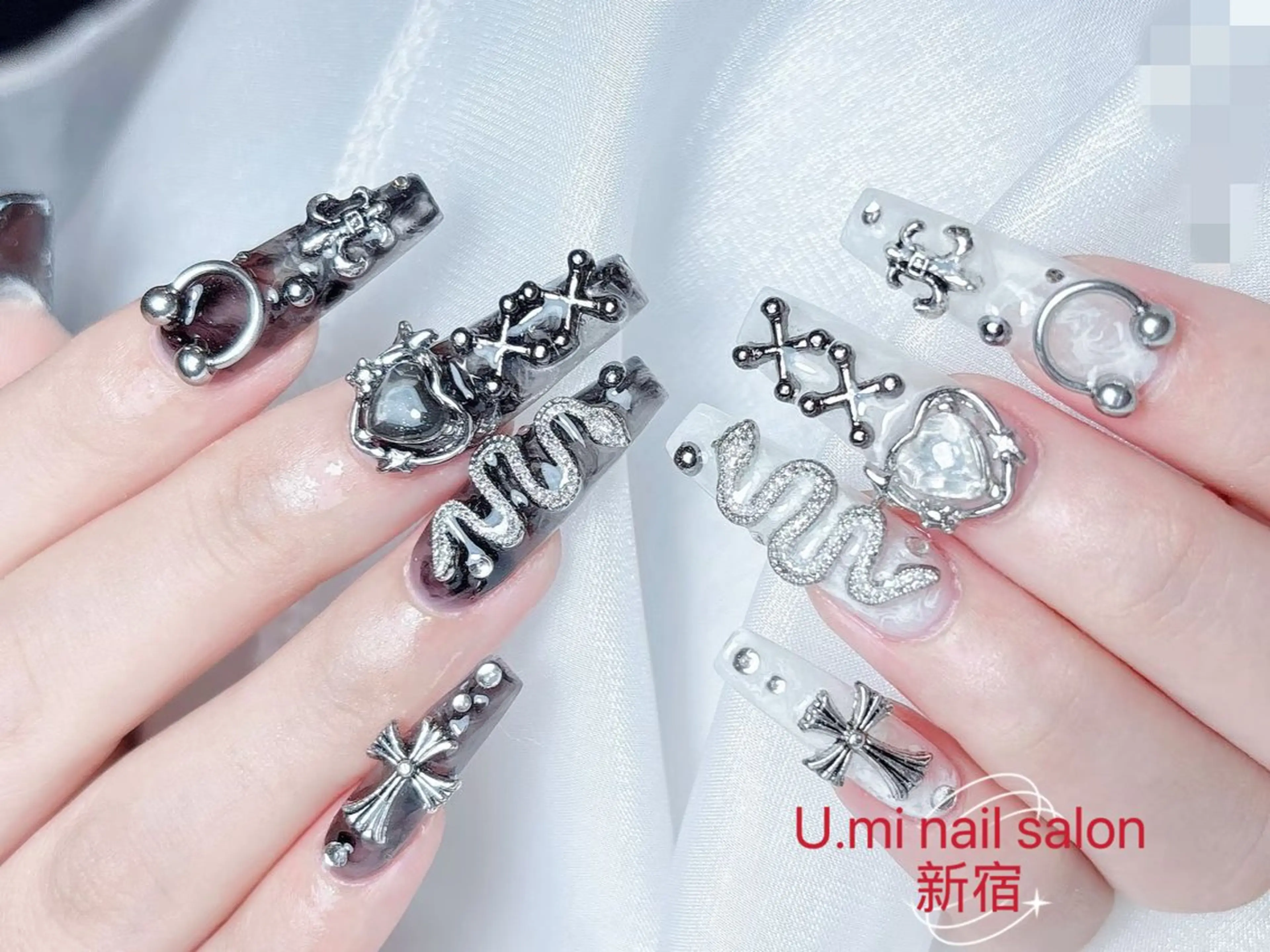 ネイル ボルドー チークネイル 長さ出し フレンチネイル ジェルネイル UMI ネイルサロン新宿🎀のネイルデザイン