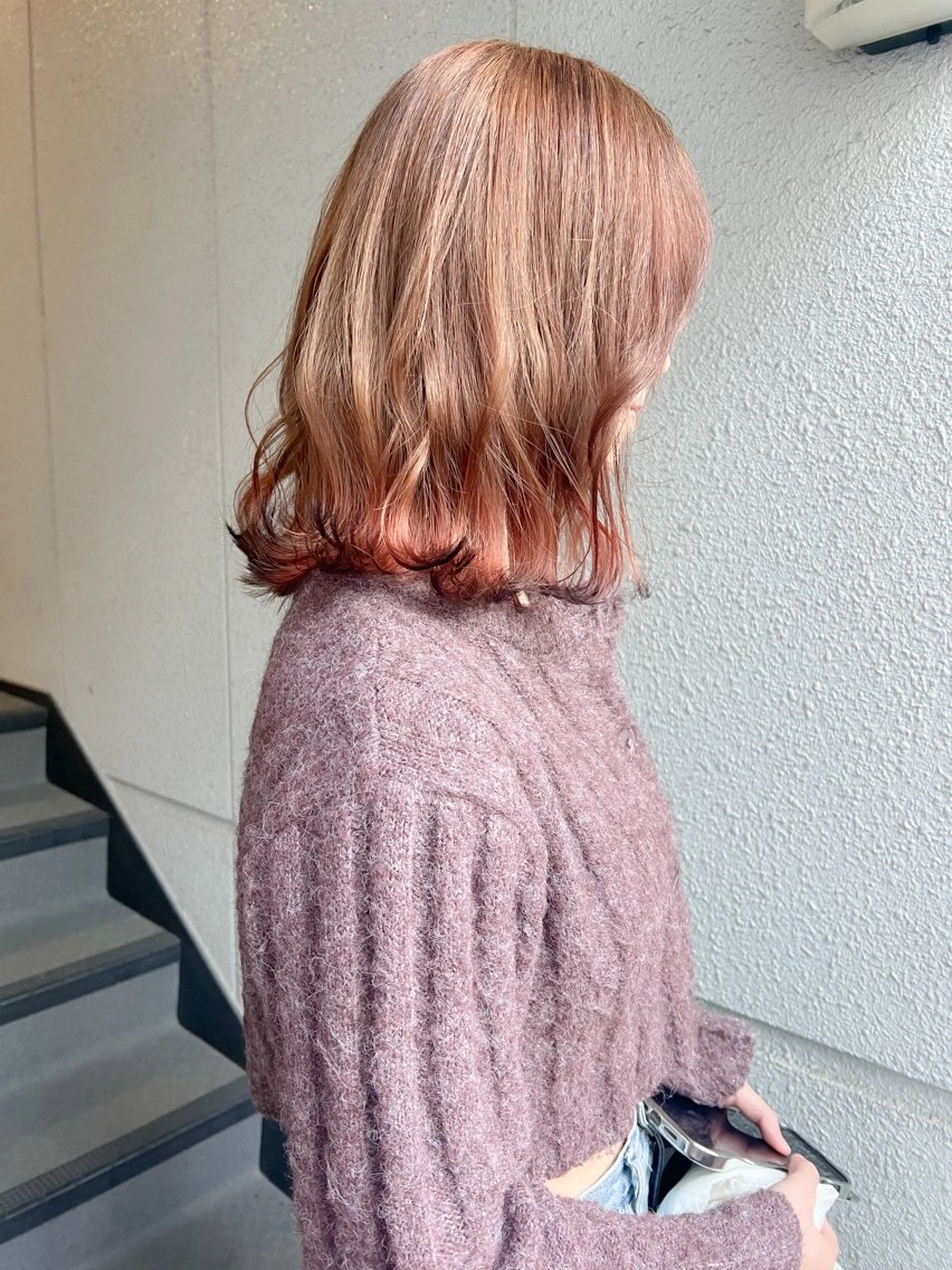 ミディアム カラー ベージュカラー ブリーチ デザインカラー ヘアカラー カラーパティシエ facce🌼ikoのヘアスタイル