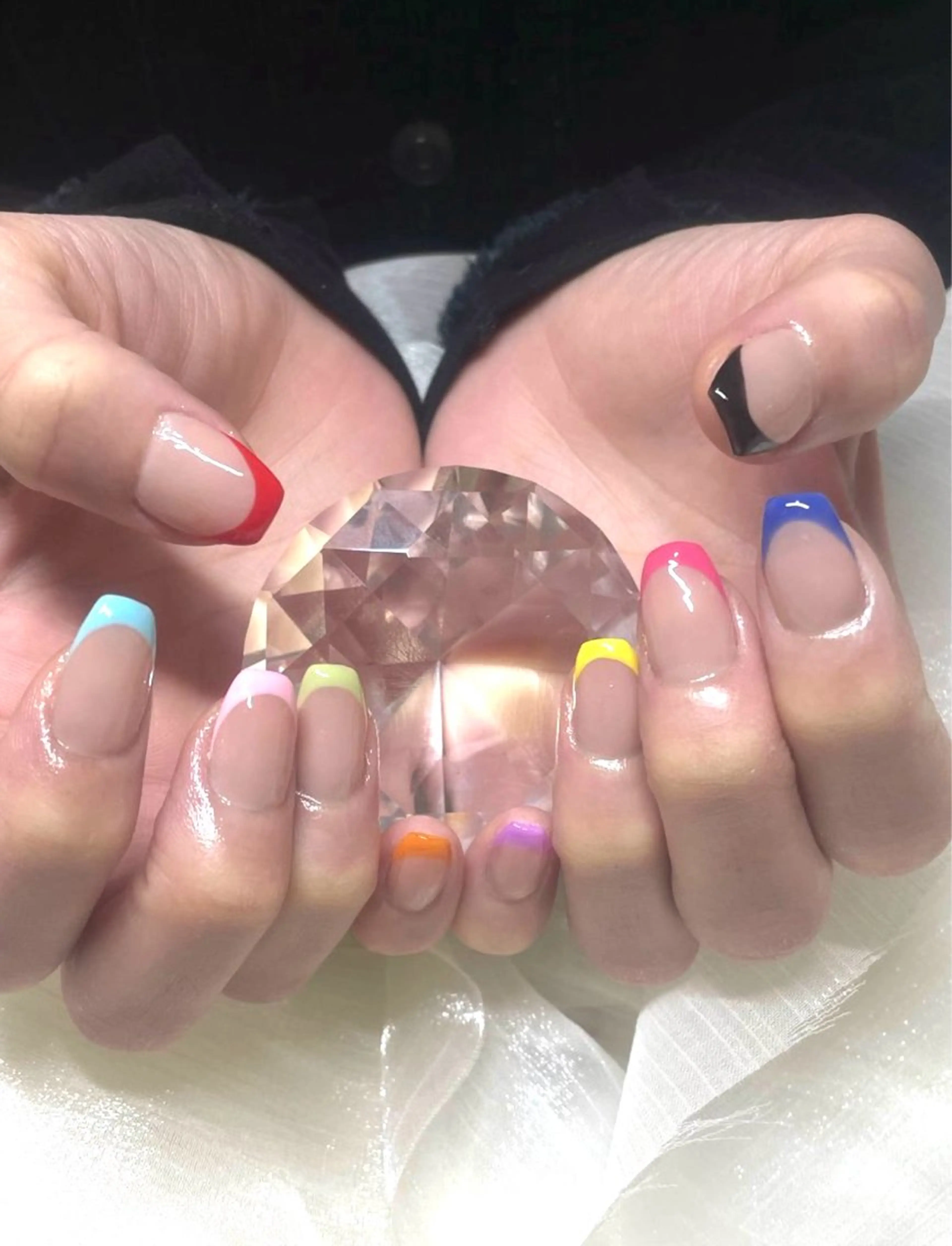 自爪ジェル フレンチ10本　¥3850の写真