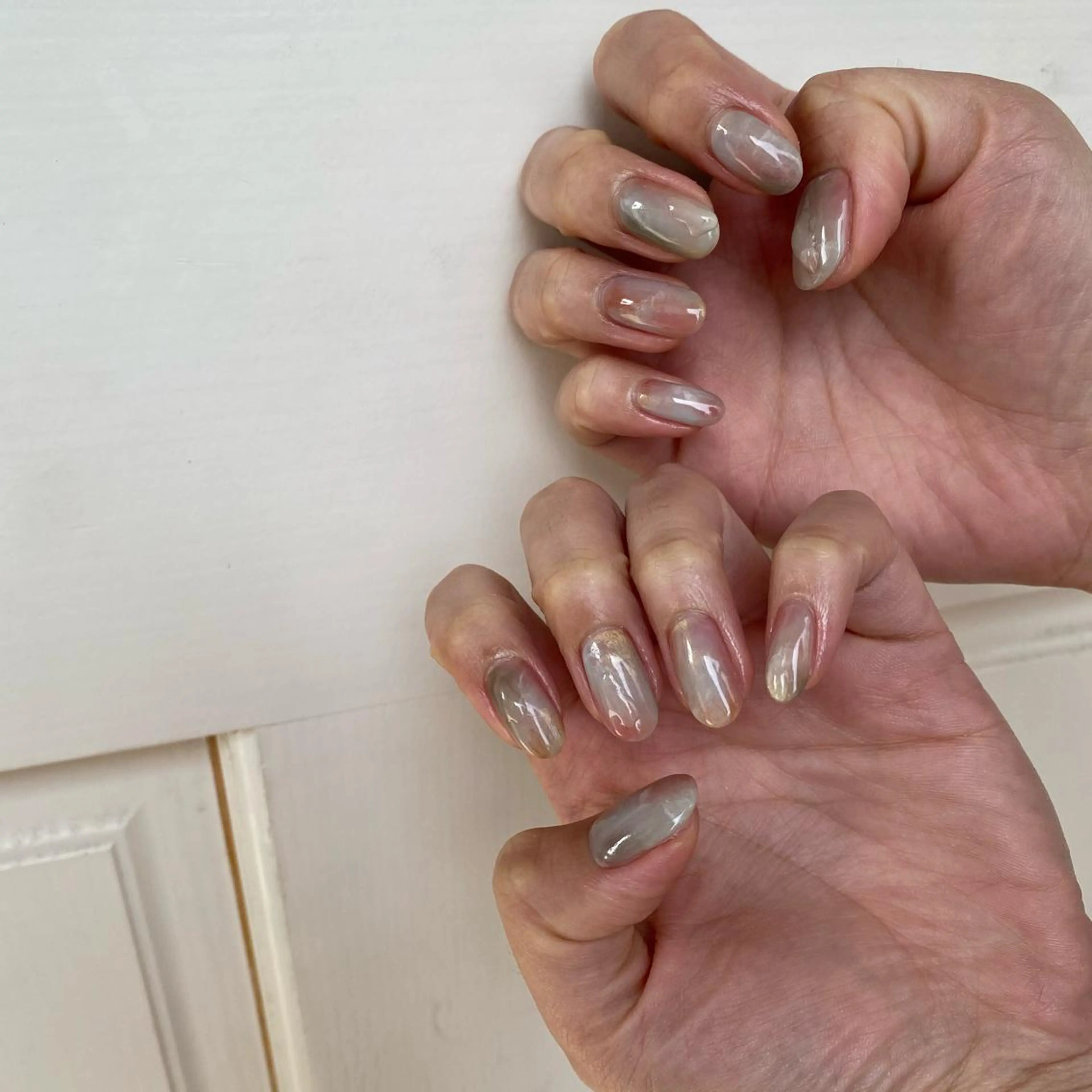 ネイル 氷ネイル・うるうるネイル ハンドネイル Trico Antique所属・岩本 杏のネイルデザイン