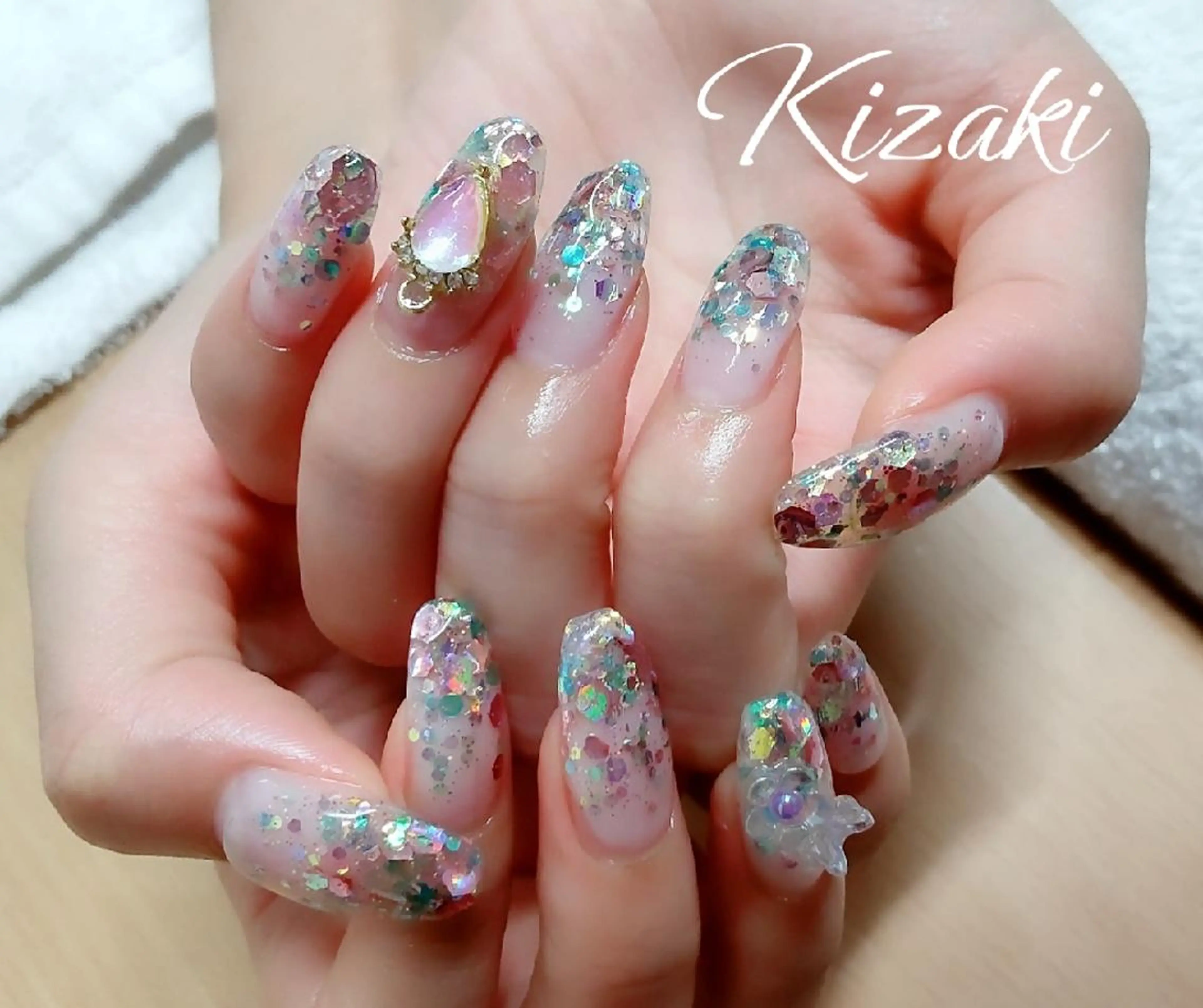 ネイル ラメ(グリッター) ラメグラデーション Kizaki.. Saoriのマツエク・マツパデザイン