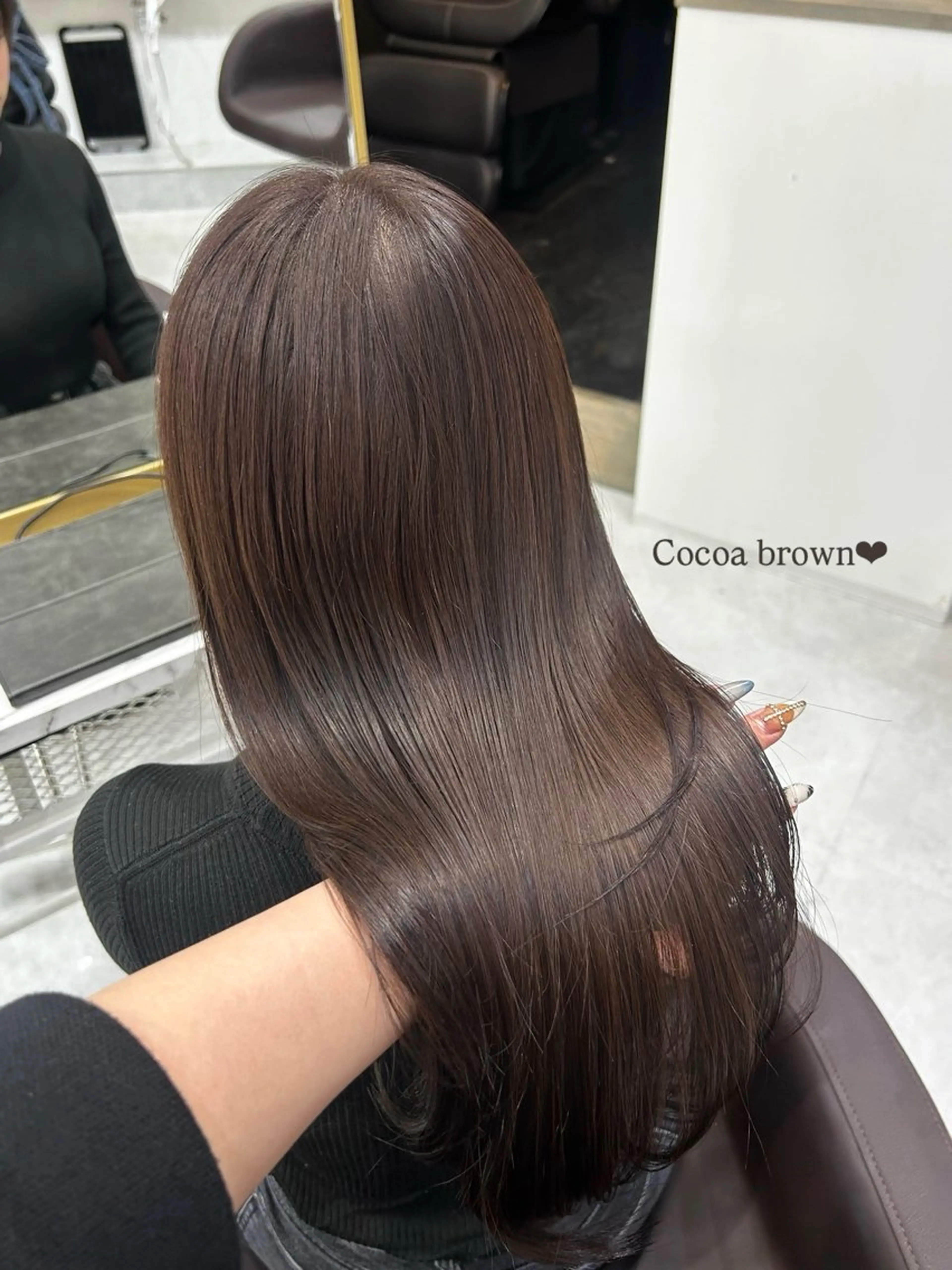 ロング カラー ヘアアレンジ カット ヘアカラー トリートメント ブリーチなしカラー/ ブラウン/レイヤーのヘアスタイル