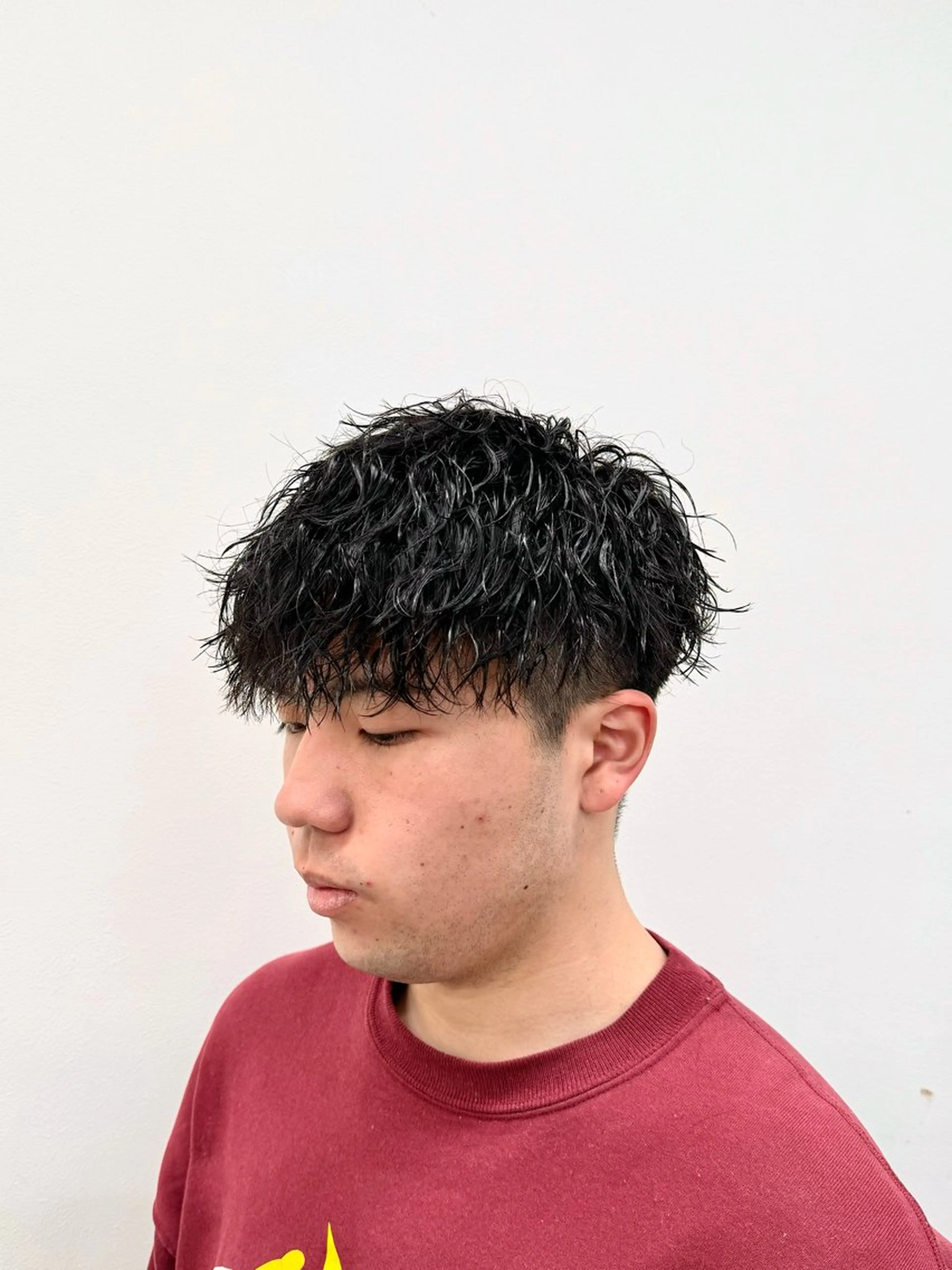 ショート パーマ ヘアアレンジ メンズ メンズパーマ 艶カラー の達人のヘアスタイル