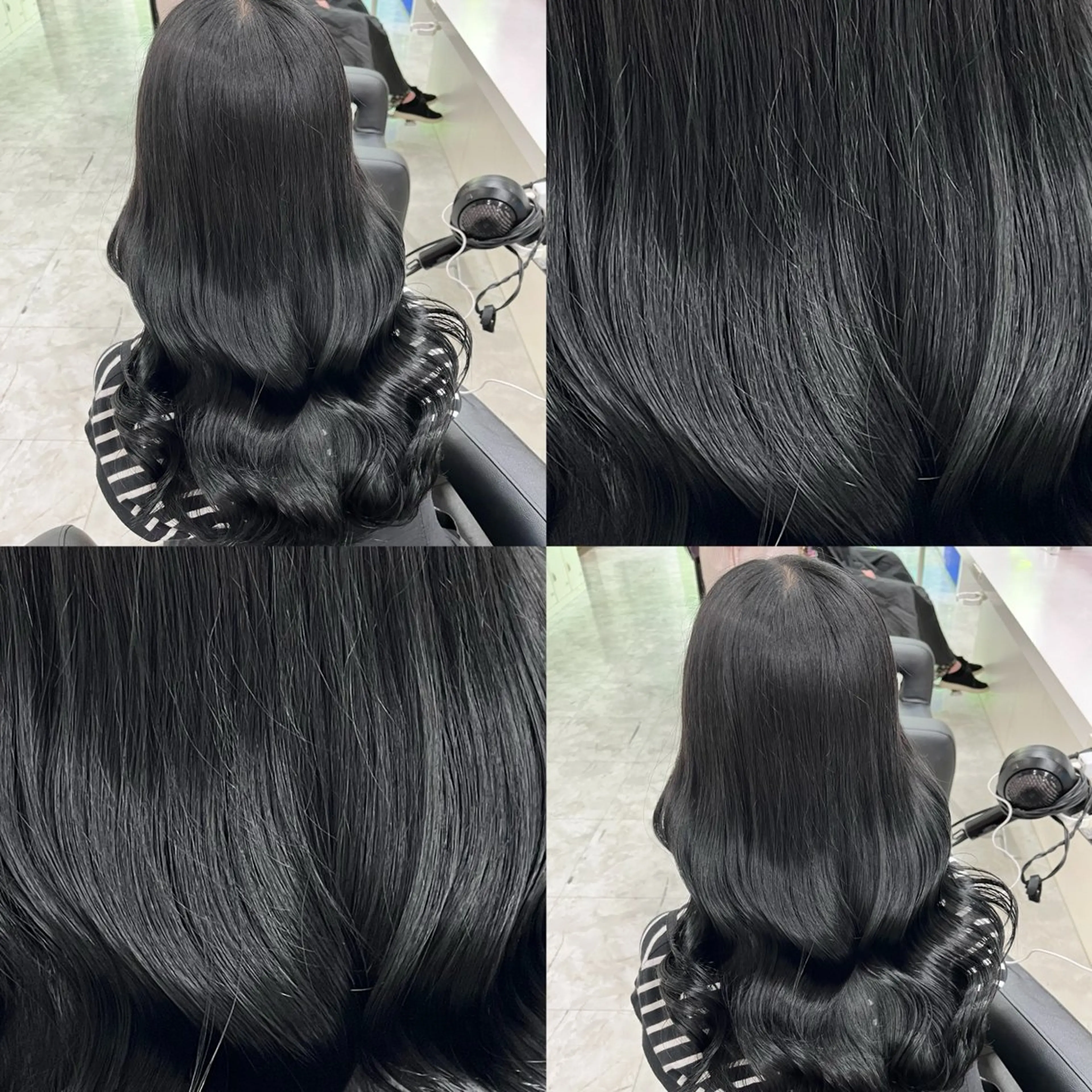 カラー 黒髪 ブルーカラー ブルーブラック 髪質改善 カット ヘアカラー トリートメント ヘッドスパ ヘアセット 💖SAE💖 銀座美容師のヘアスタイル
