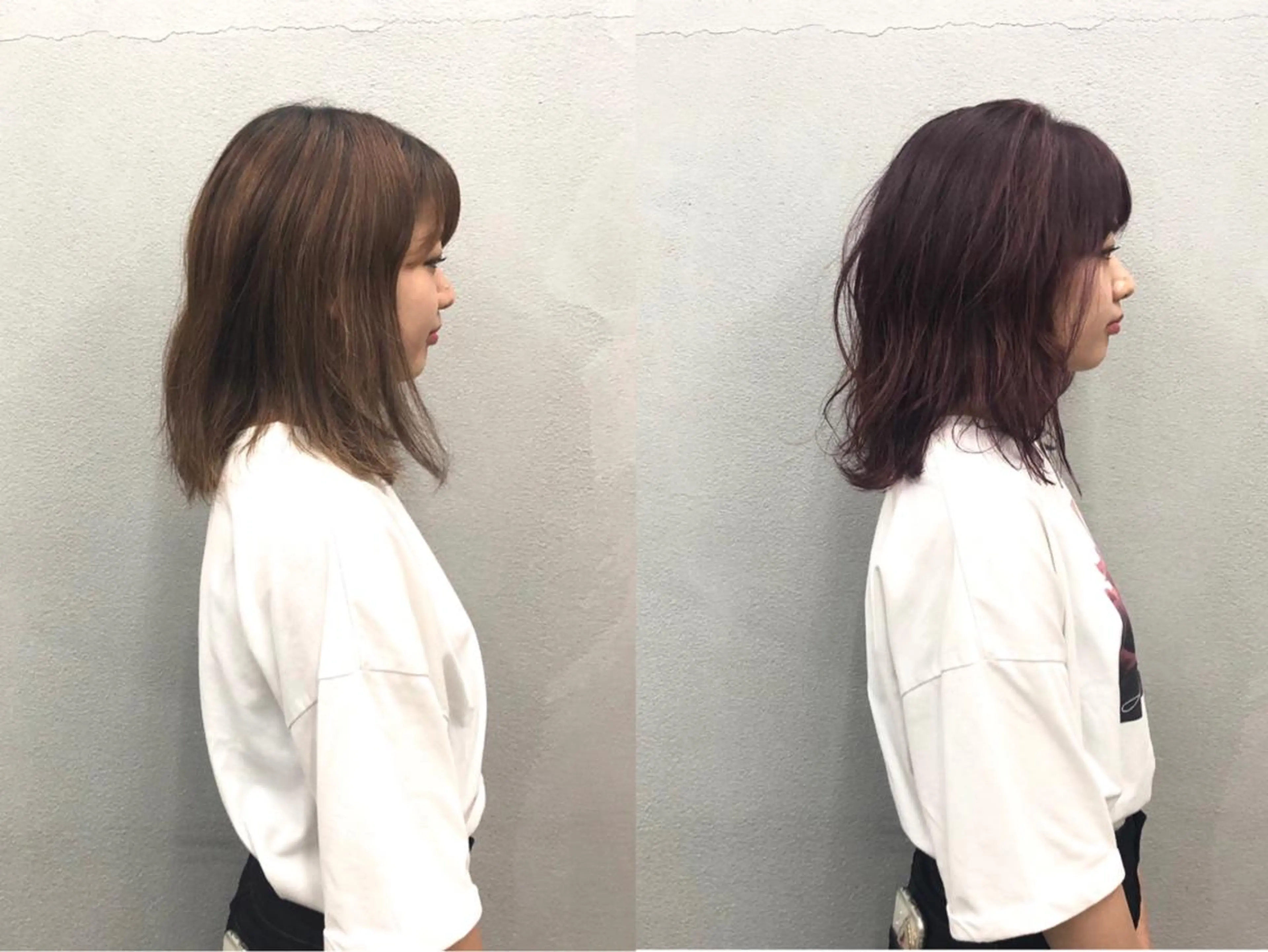 ミディアム カラー ピンクカラー カット ヘアカラー ボブ/ショート/ 白髪染め/メンズ葛西のヘアスタイル