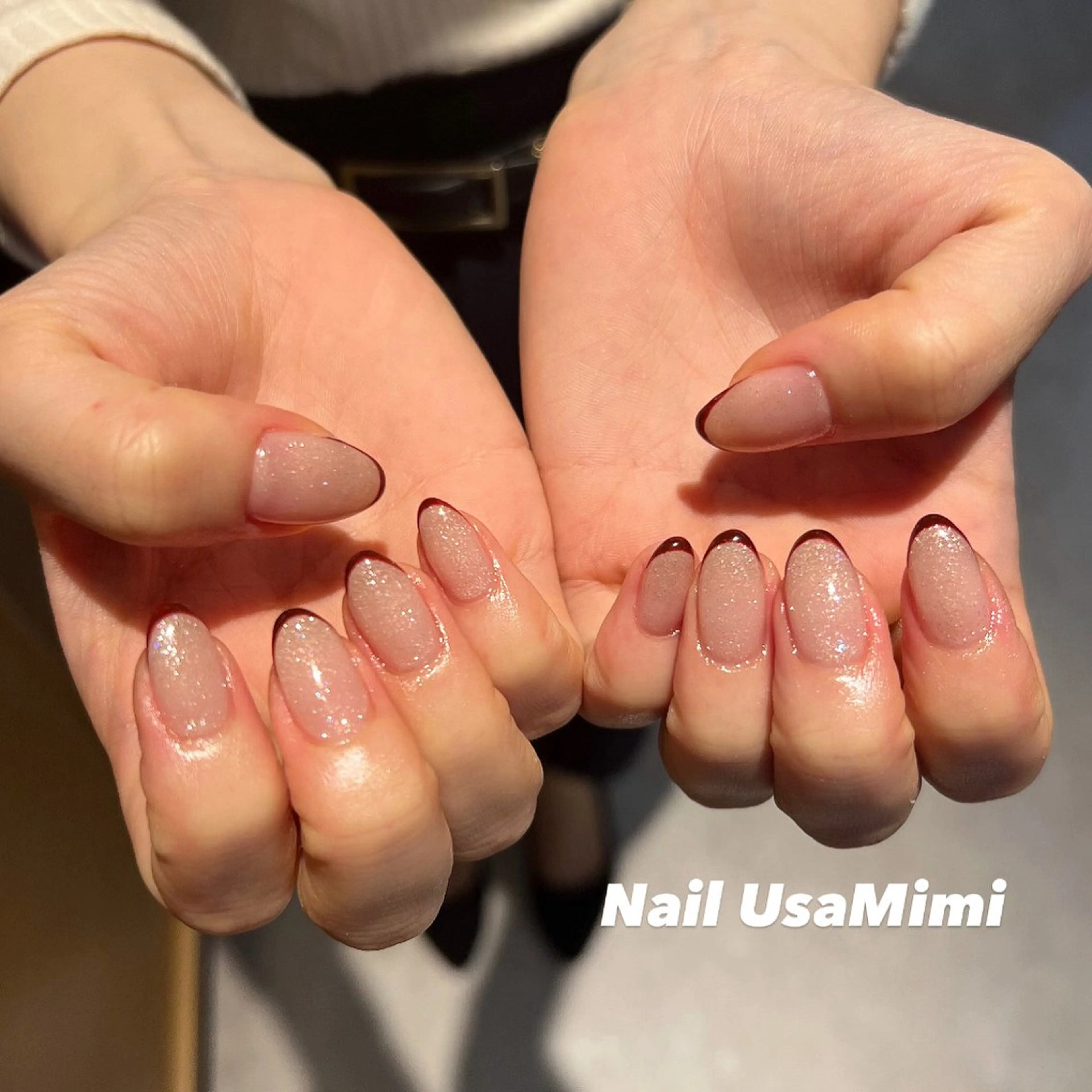 ネイル アートネイル オーロラネイル チークネイル フレンチネイル ジェルネイル ハンドネイル 本町NailUsa Mimi RIKOのネイルデザイン