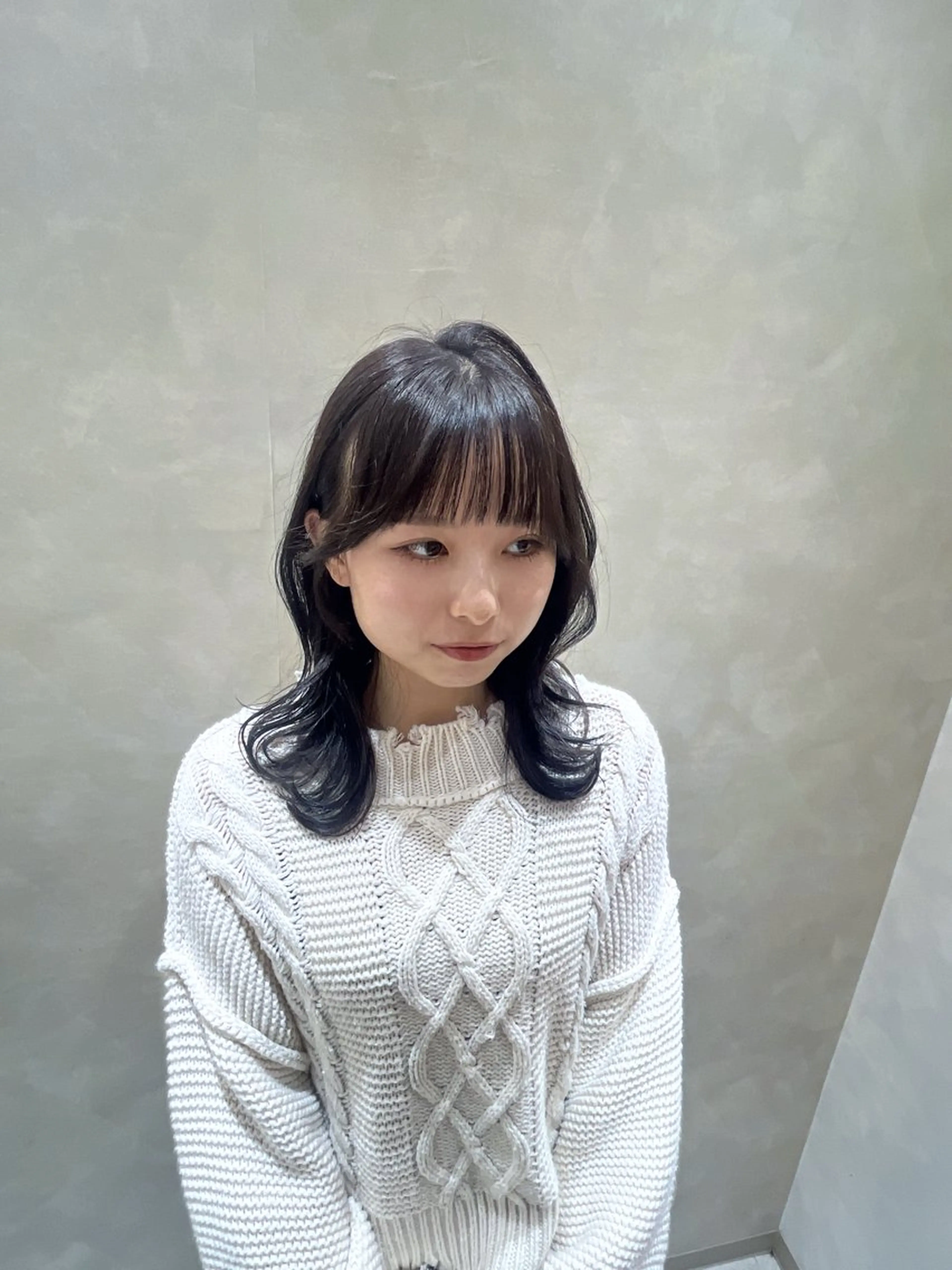 ミディアム 似合わせカット カット ヘアカラー トリートメント nao🎀zina 透明感/艶髪のヘアスタイル