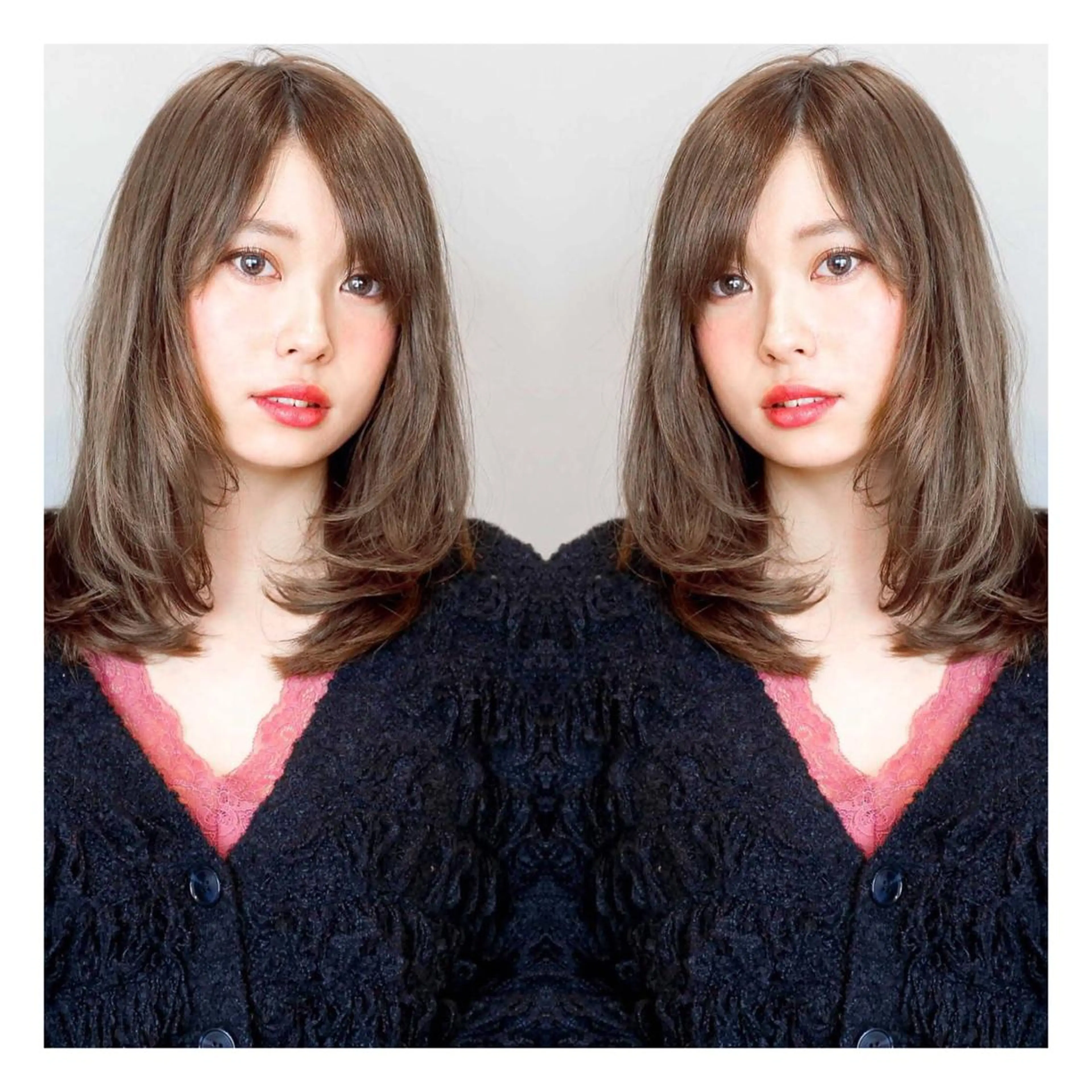 セミロング カラー レイヤーカット 竹之内 蔵人のヘアスタイル