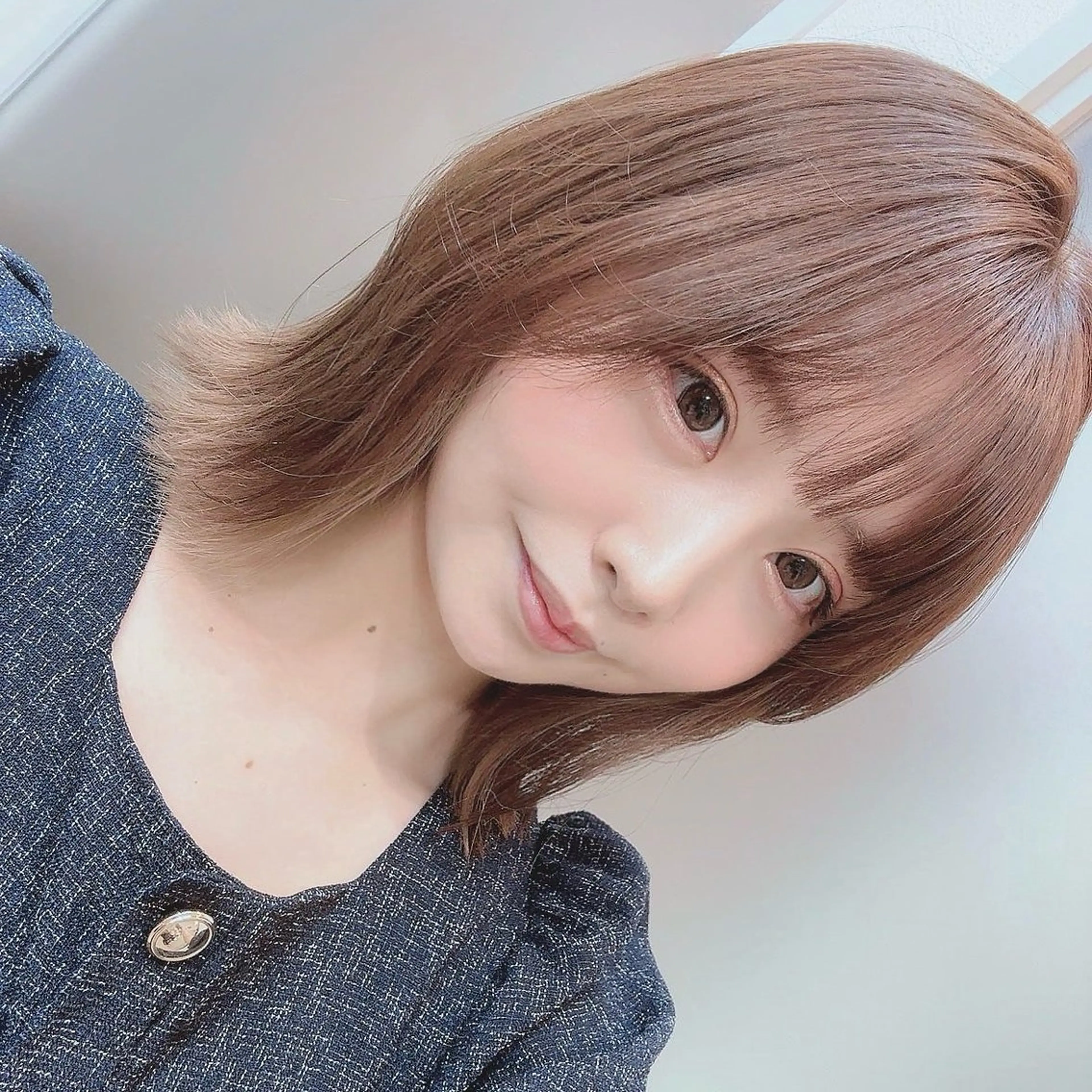 ミディアム カット ヘアカラー トリートメント たぴ。ぱつっとボブ /暖色艶カラー🍒のヘアスタイル