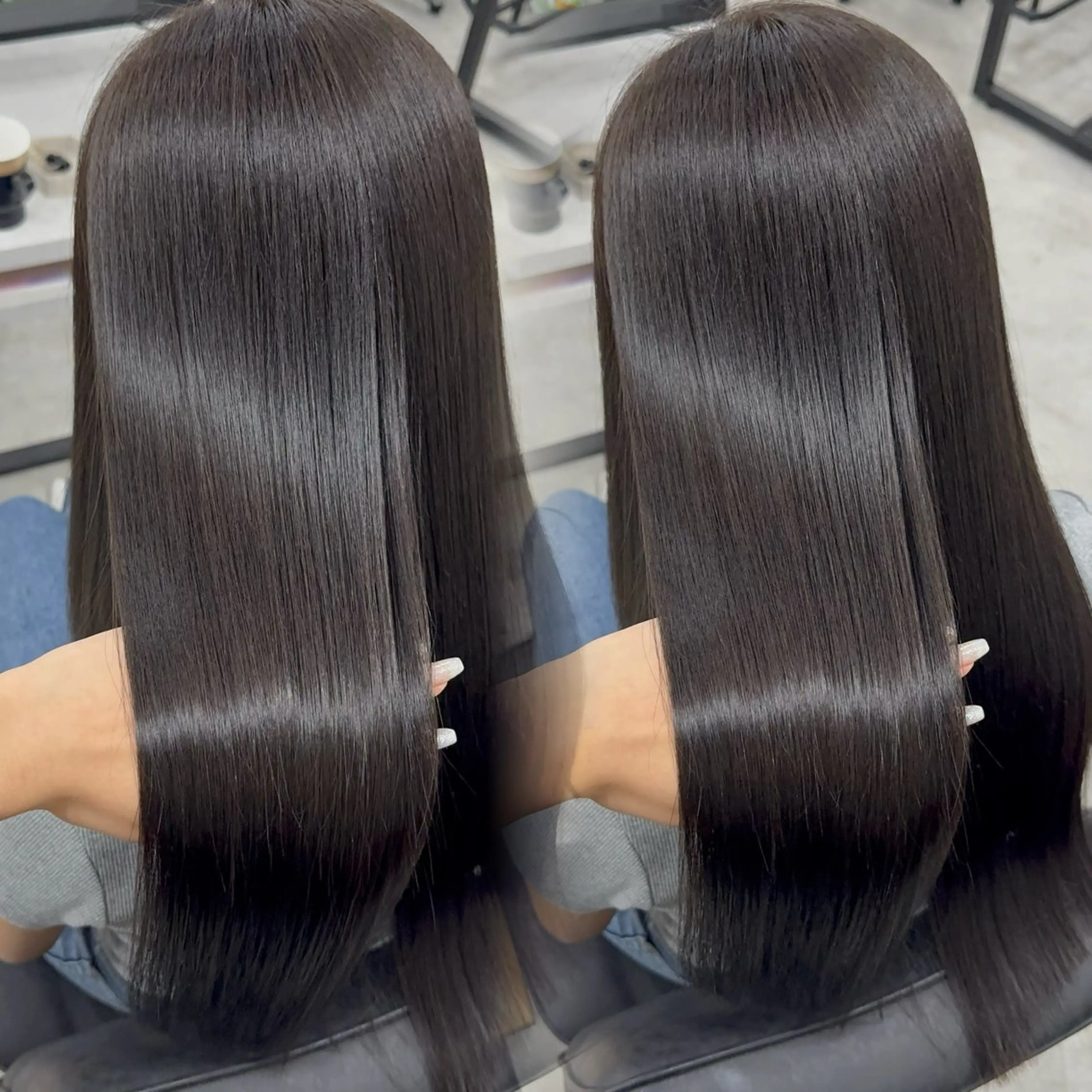 ロング カラー アッシュ アッシュブラウン ベージュカラー 黒髪 ブリーチ 赤み無し柔らかカラー 【梅田】madokaのヘアスタイル