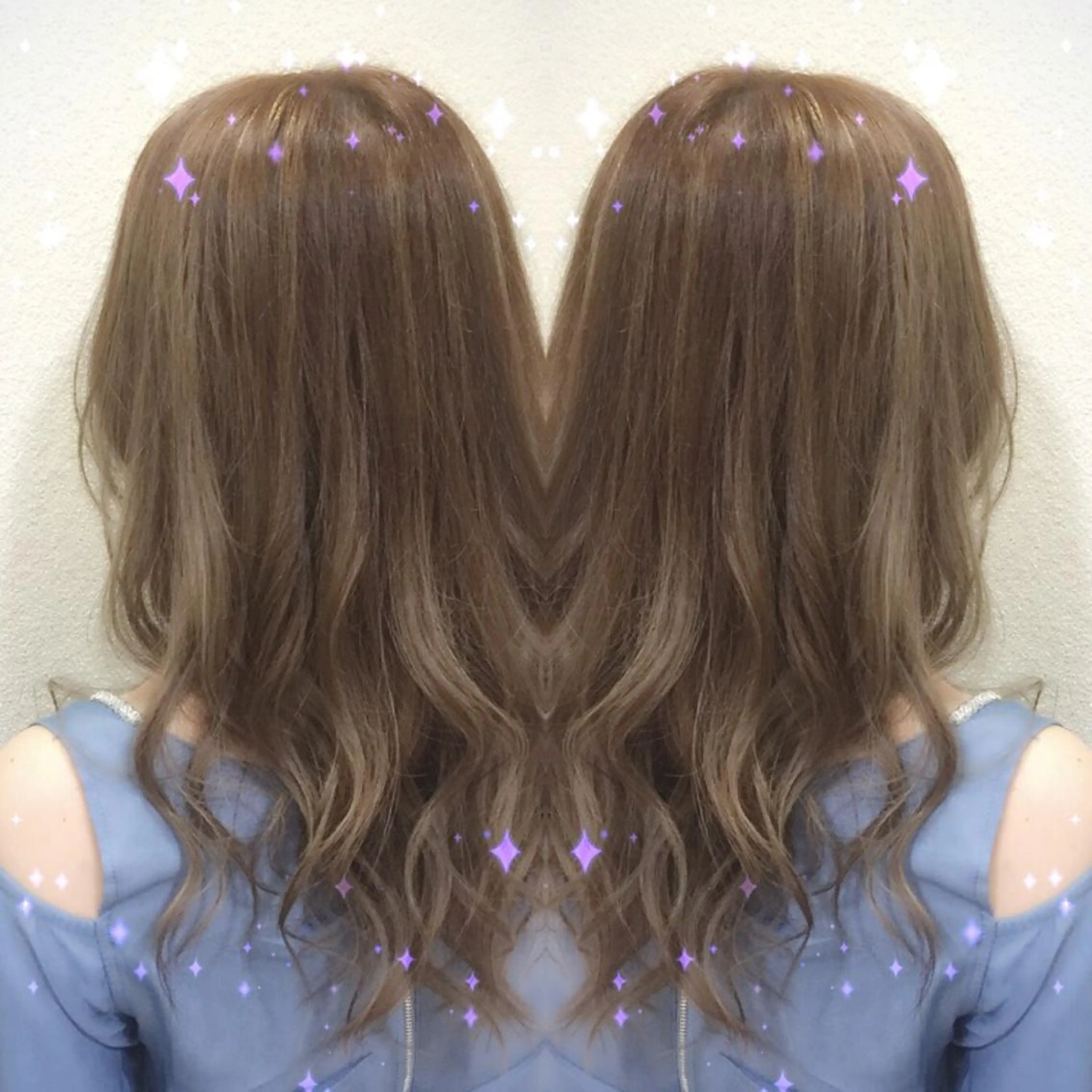 セミロング カラー ベージュカラー ハイライトカラー ハイライト 髪質改善特化サロン ICONIQ天神店のヘアスタイル