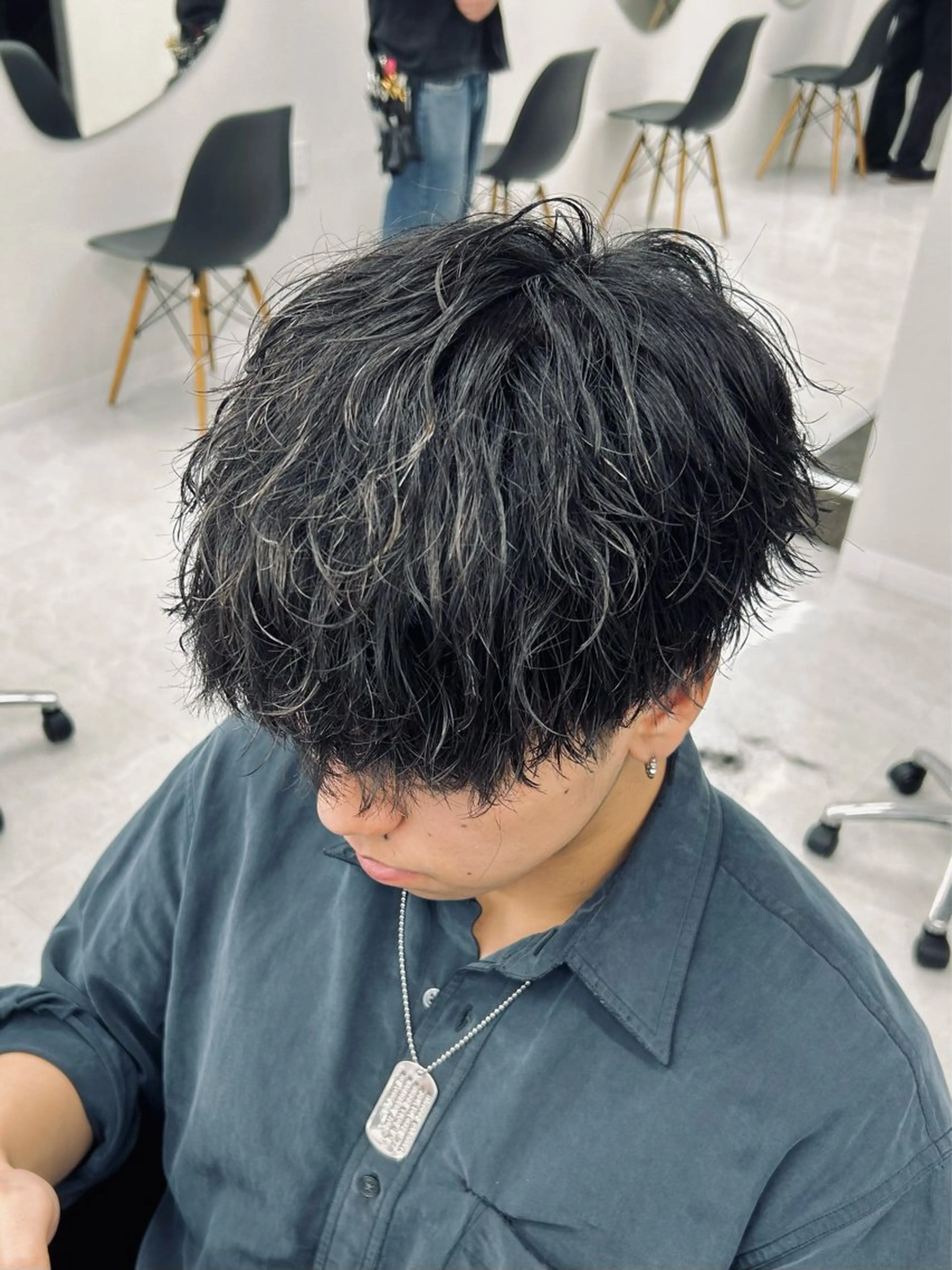 セミロング メンズ 🏁メンズパーマ/ RYOYAのヘアスタイル