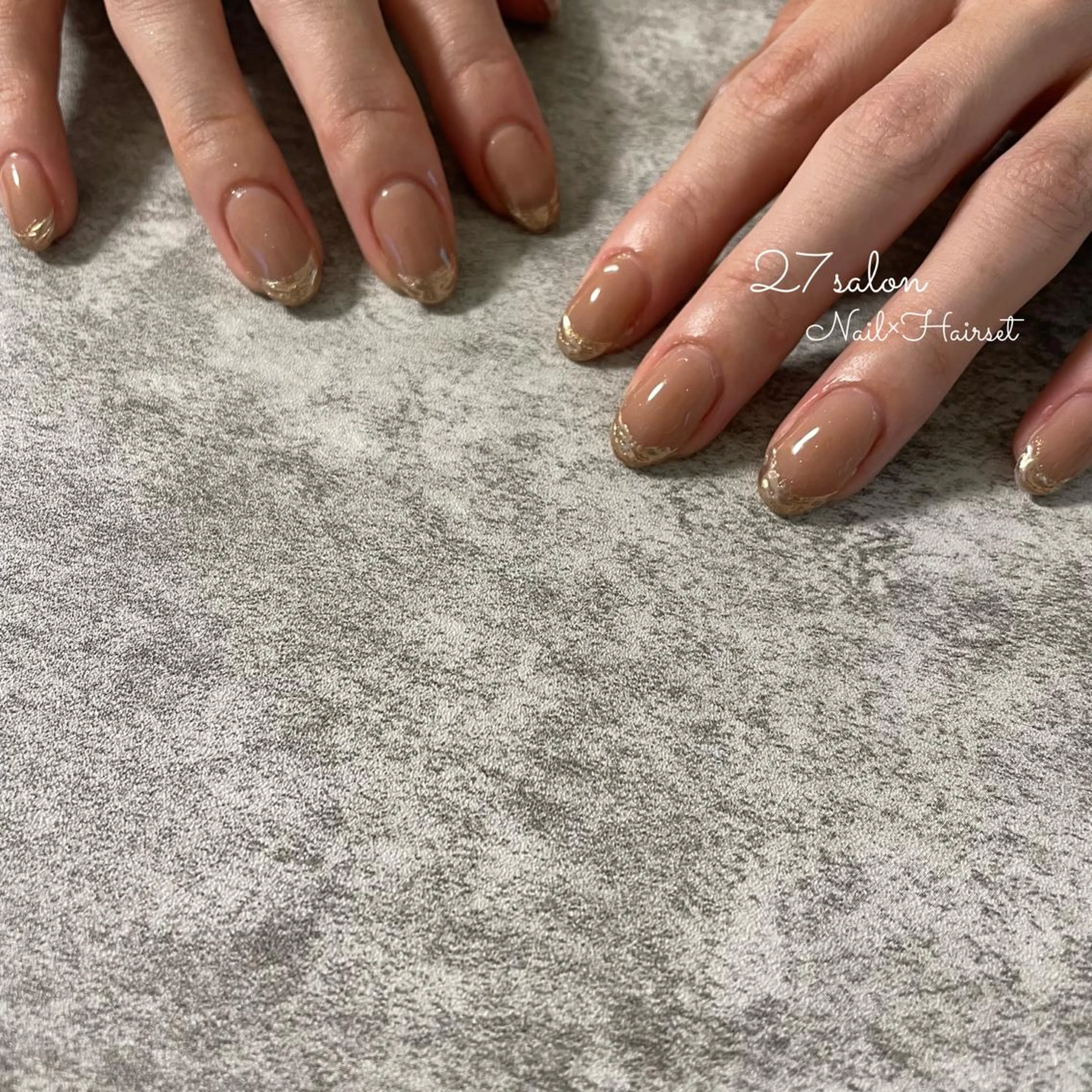 ネイル フレンチネイル ガラスフレンチ 27salon yuinaのネイルデザイン