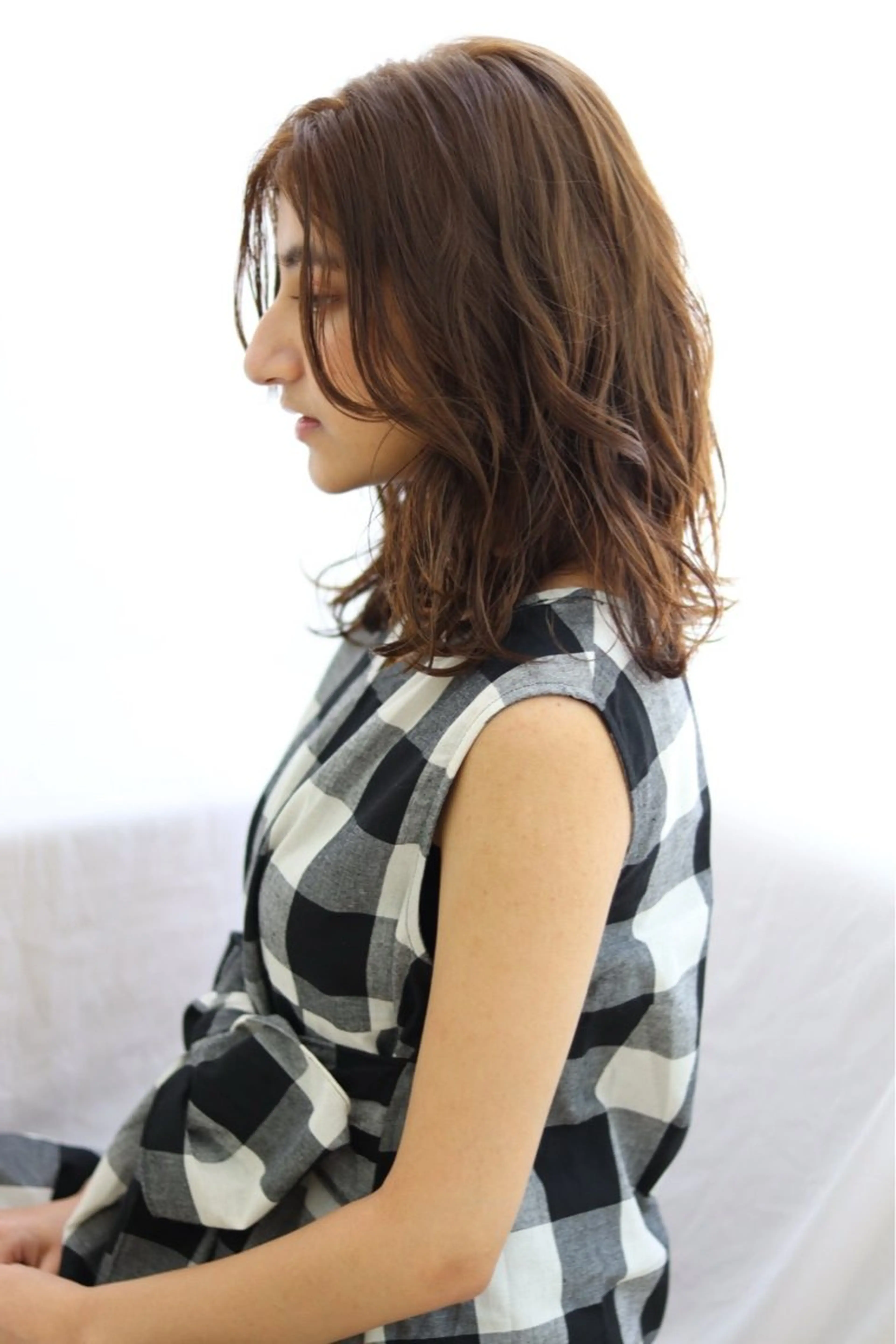 ミディアム カット パーマ 林 美里のヘアスタイル