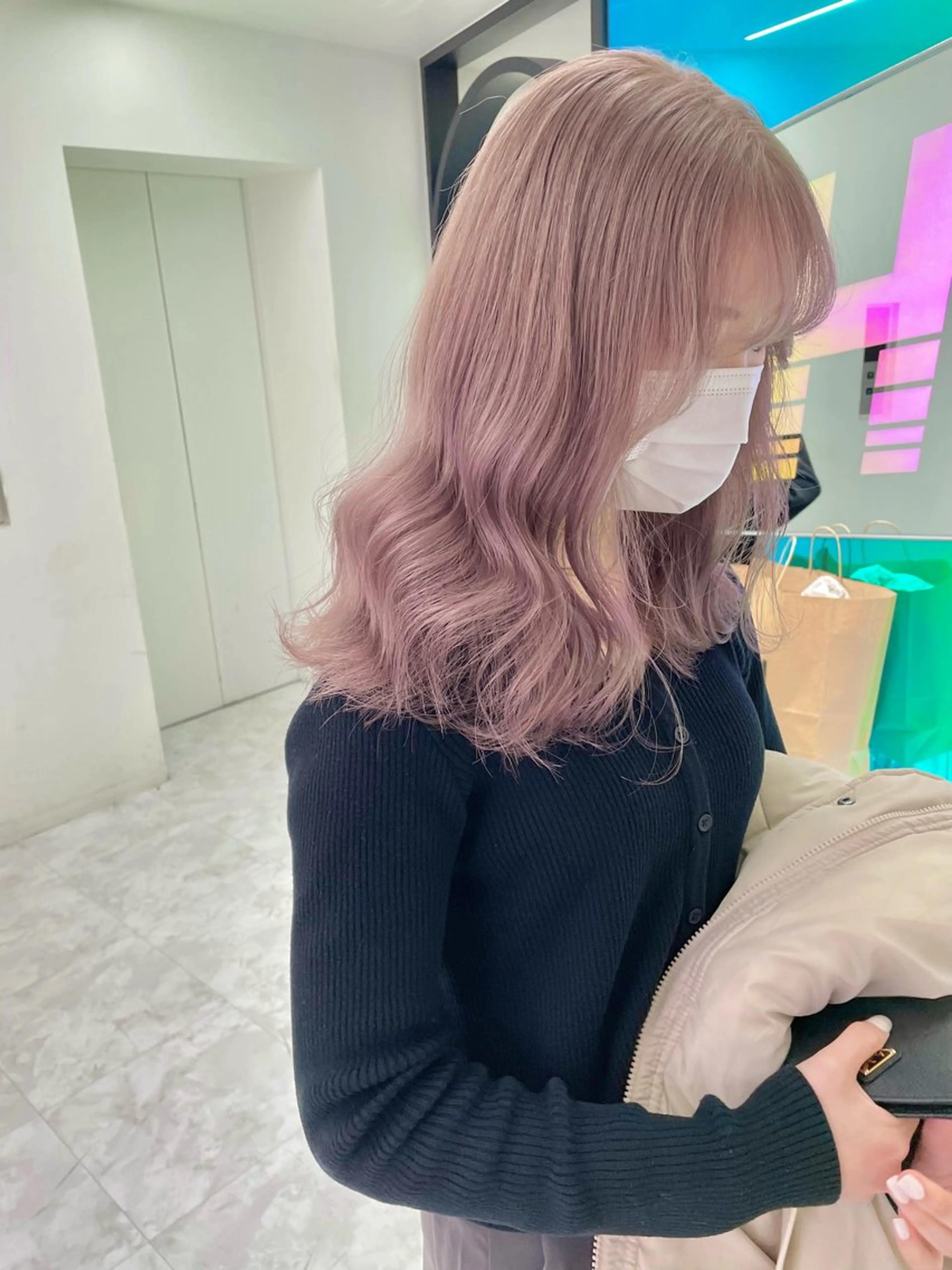 ロング カラー ヘアカラー トリートメント ヘアセット ハイトーン艶カラー 🤍ゆうひのヘアスタイル