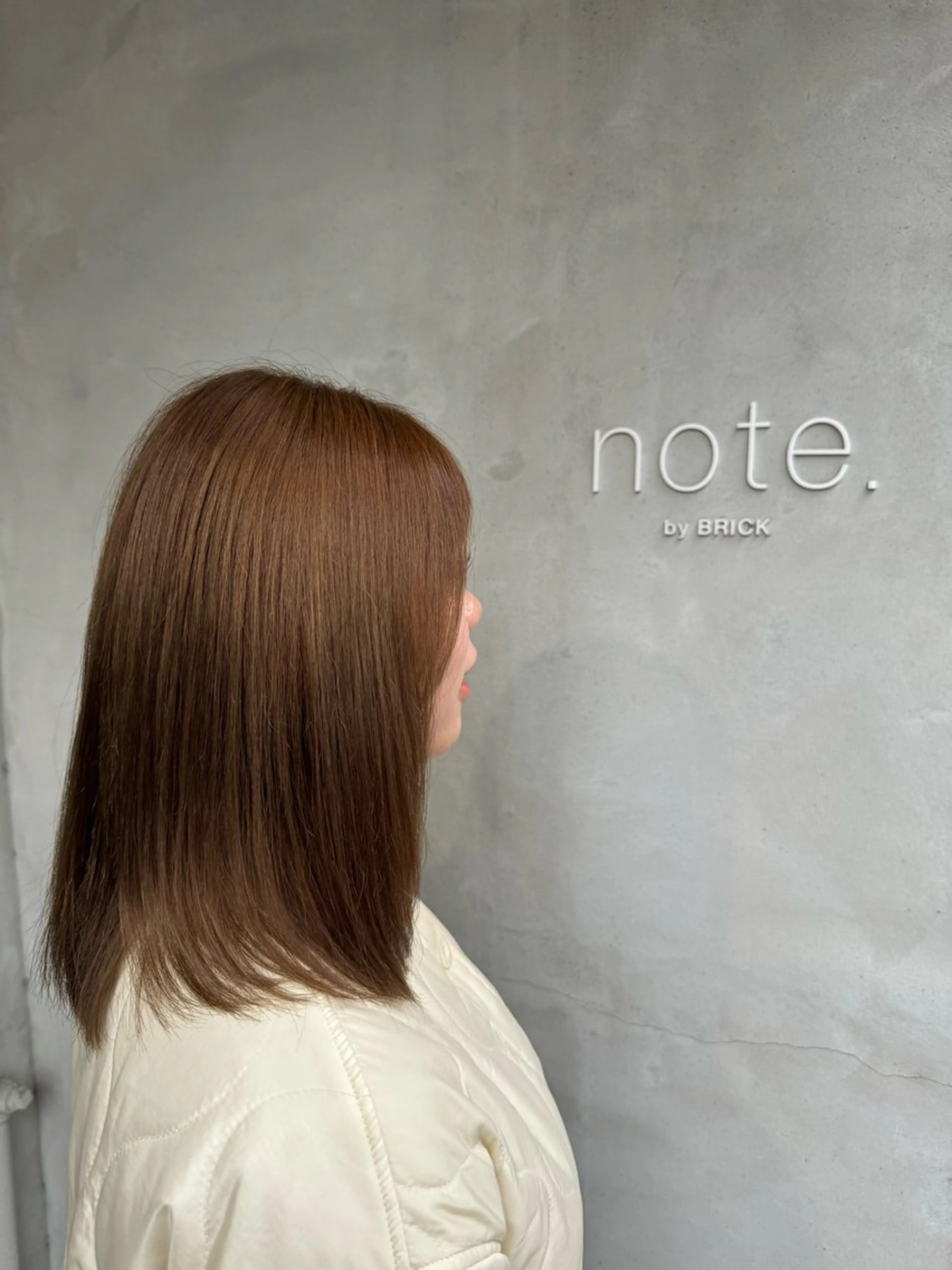 ミディアム カラー ベージュカラー ブリーチ オリーブベージュ BRICK HAIR & SPA 松山所属・miyu .のヘアスタイル