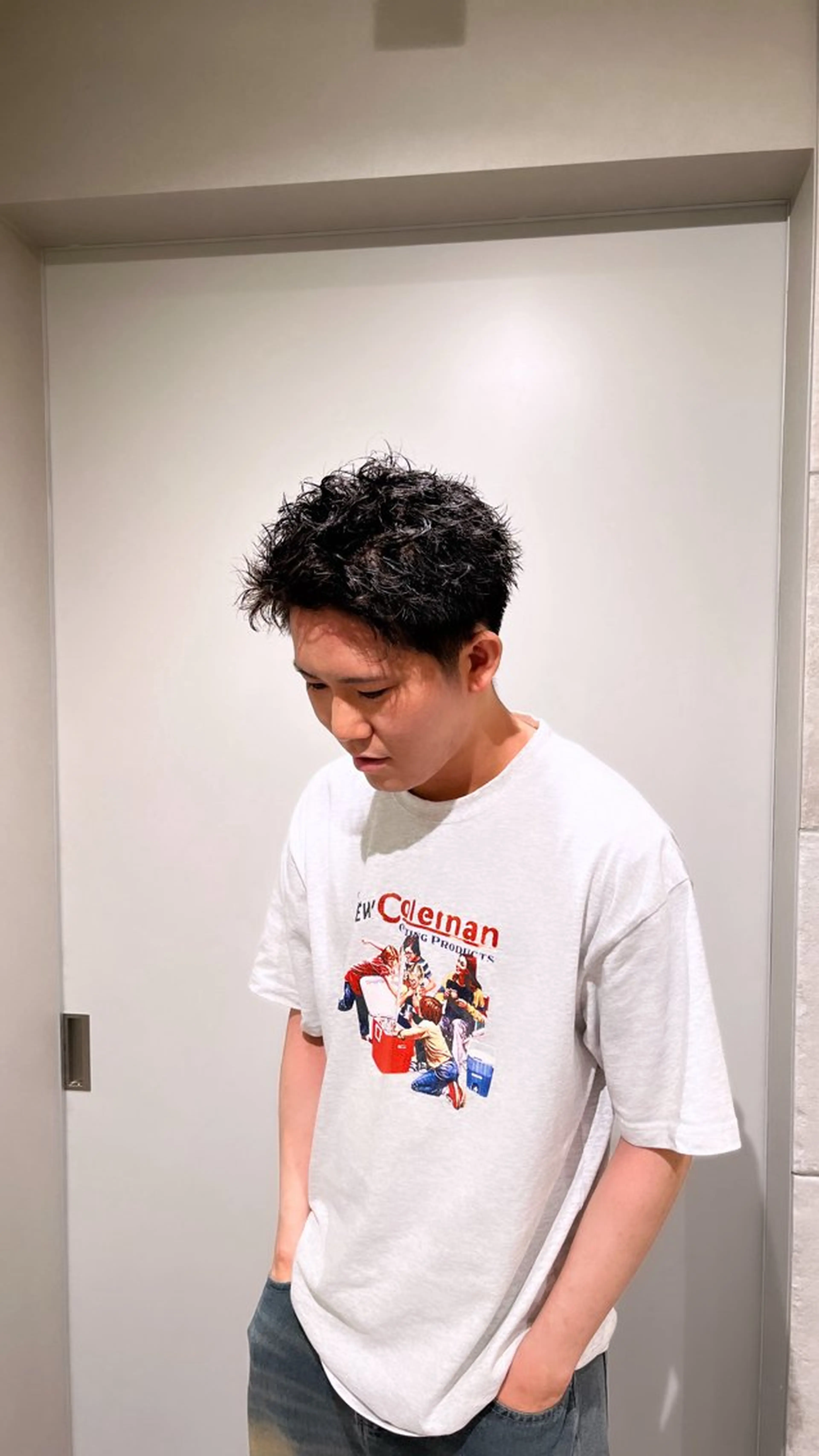 パーマ メンズ メンズパーマ、スパ イキー、上野星也のヘアスタイル