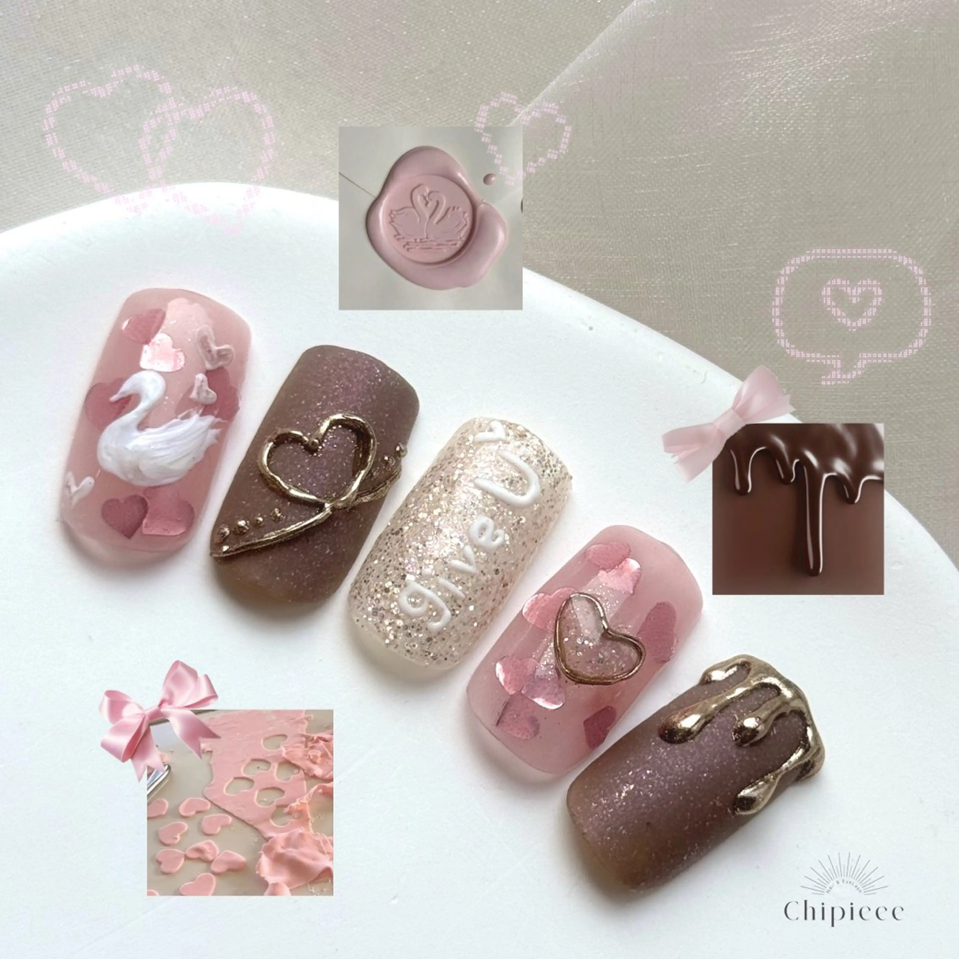 ネイル バレンタイン ハンドネイル chipieee kannaのネイルデザイン