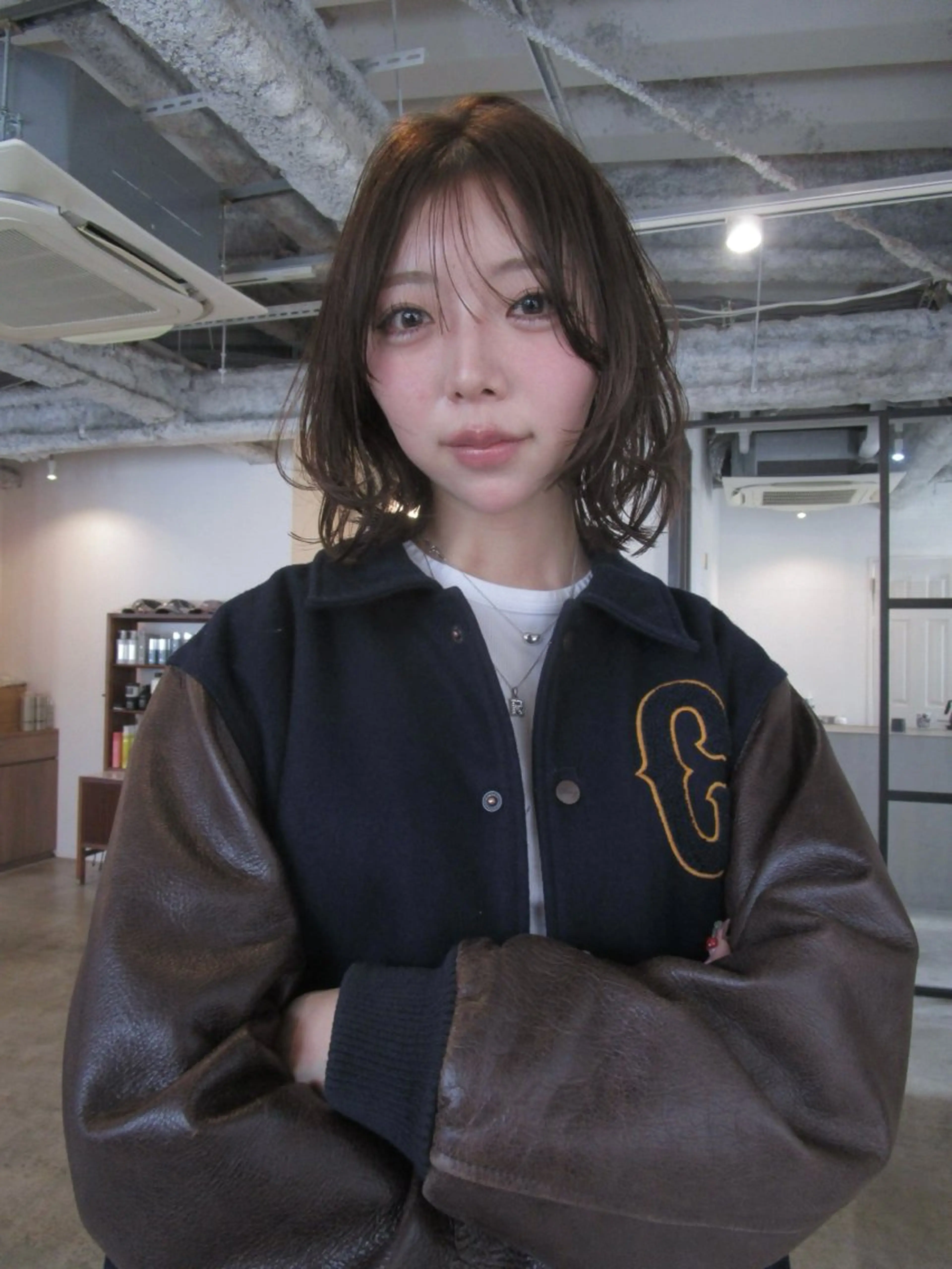 ミディアム パーマ ミディアムパーマ ストレートパーマ 縮毛矯正 yu maのヘアスタイル