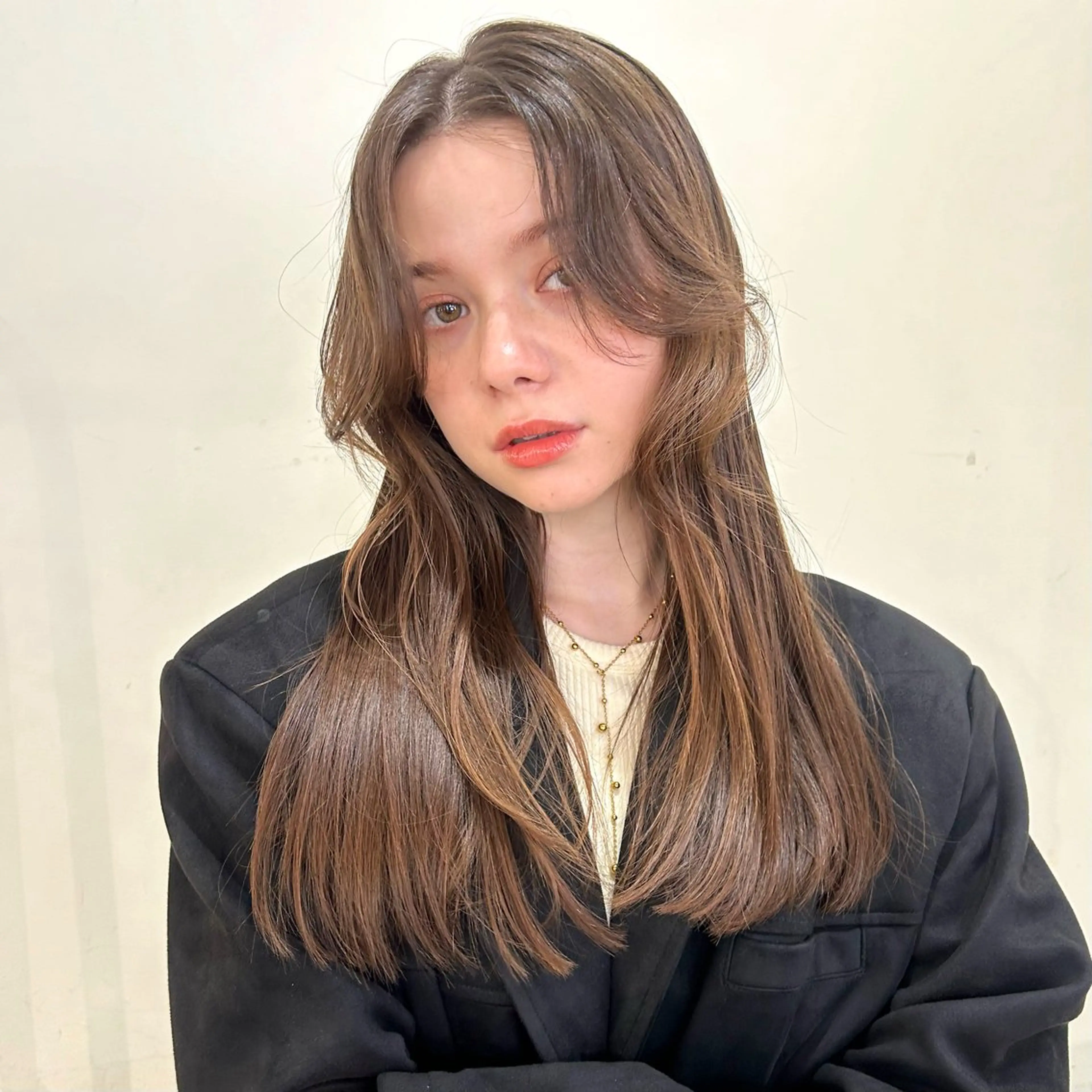 ロング 縮毛矯正 カット ヘアカラー 縮毛矯正 トリートメント 顔周り/レイヤー/ 透明感/あやか💕のヘアスタイル