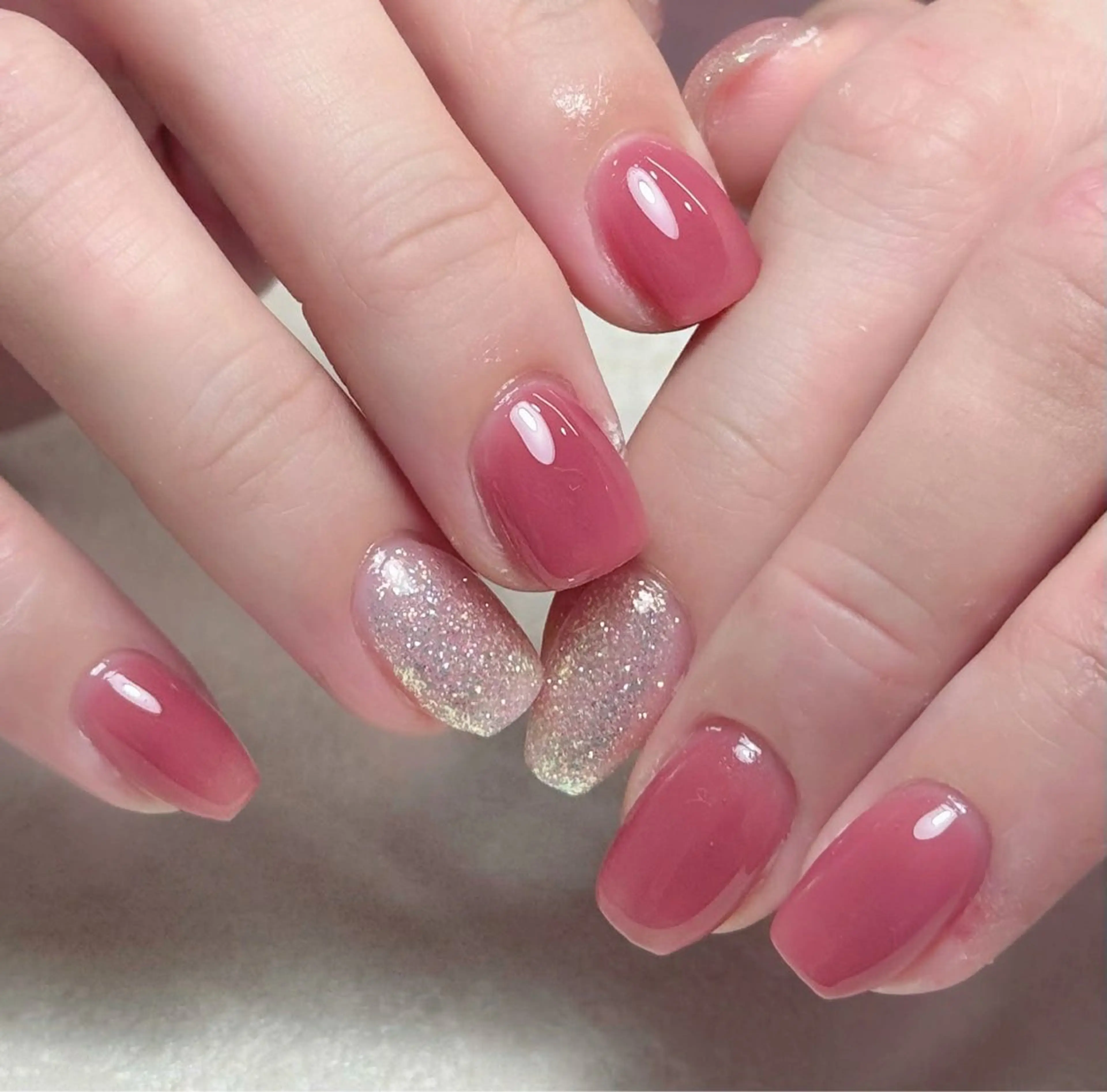 ネイル チークネイル 長さ出し フレンチネイル グラデーション キラキラネイル 中野駅から2分 MEO NAILのネイルデザイン