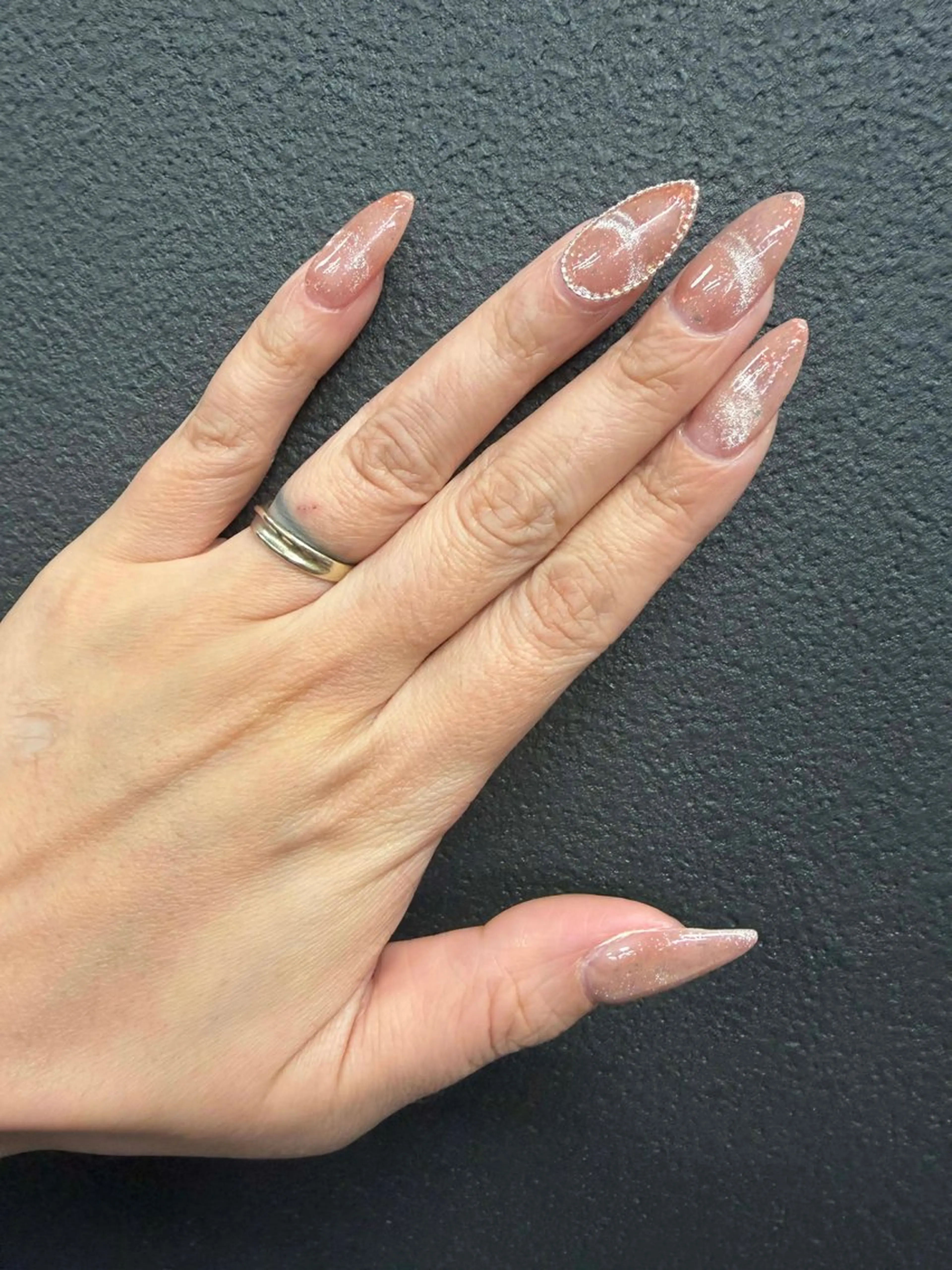 ネイル 韓国ネイル 持ち込み ニュアンスネイル ネイルチップ 冬ネイル RINN ANA.CHUOのネイルデザイン