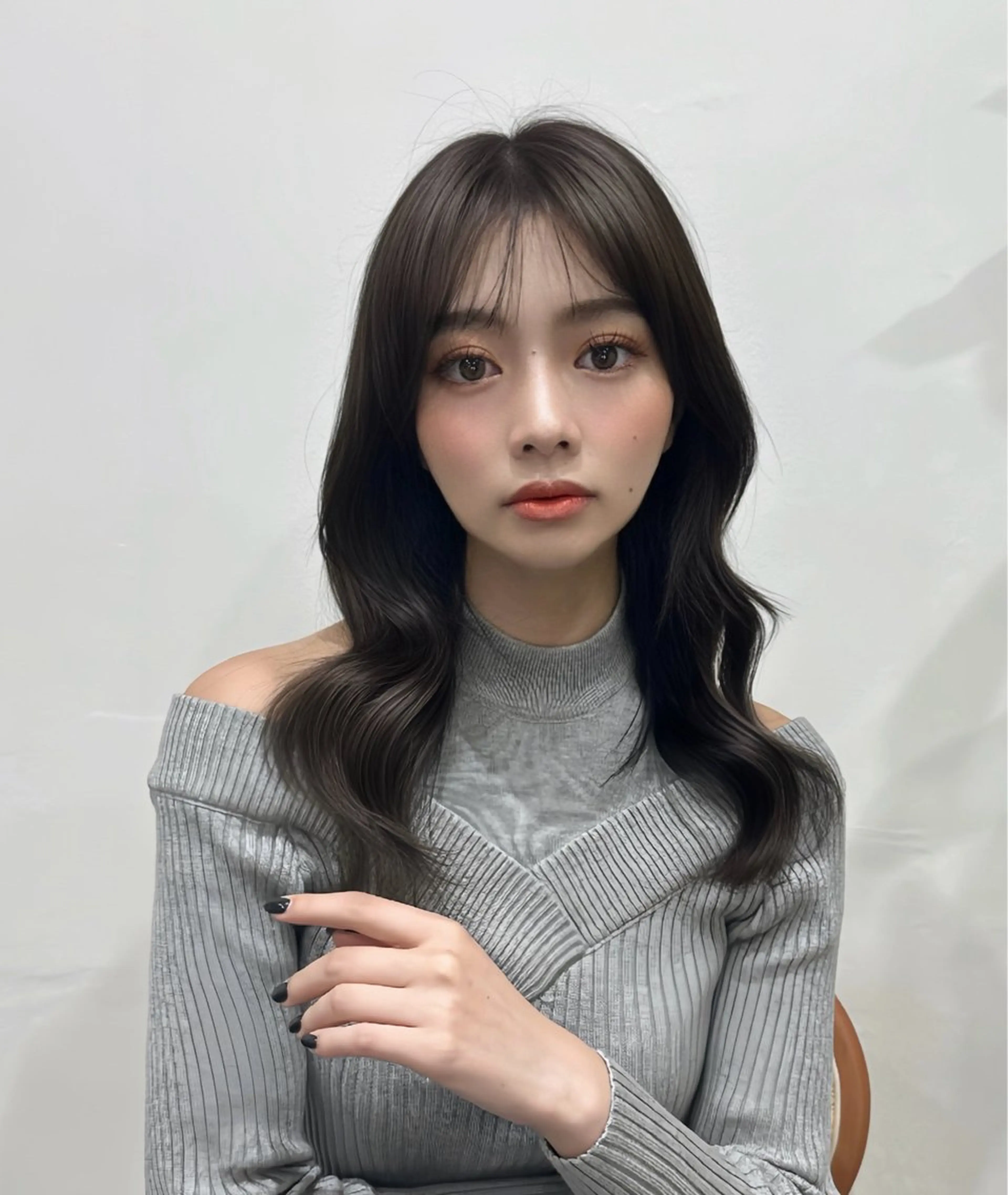 セミロング カラー パーマ 韓国ヘア/韓国風 パーマ/kazueのヘアスタイル