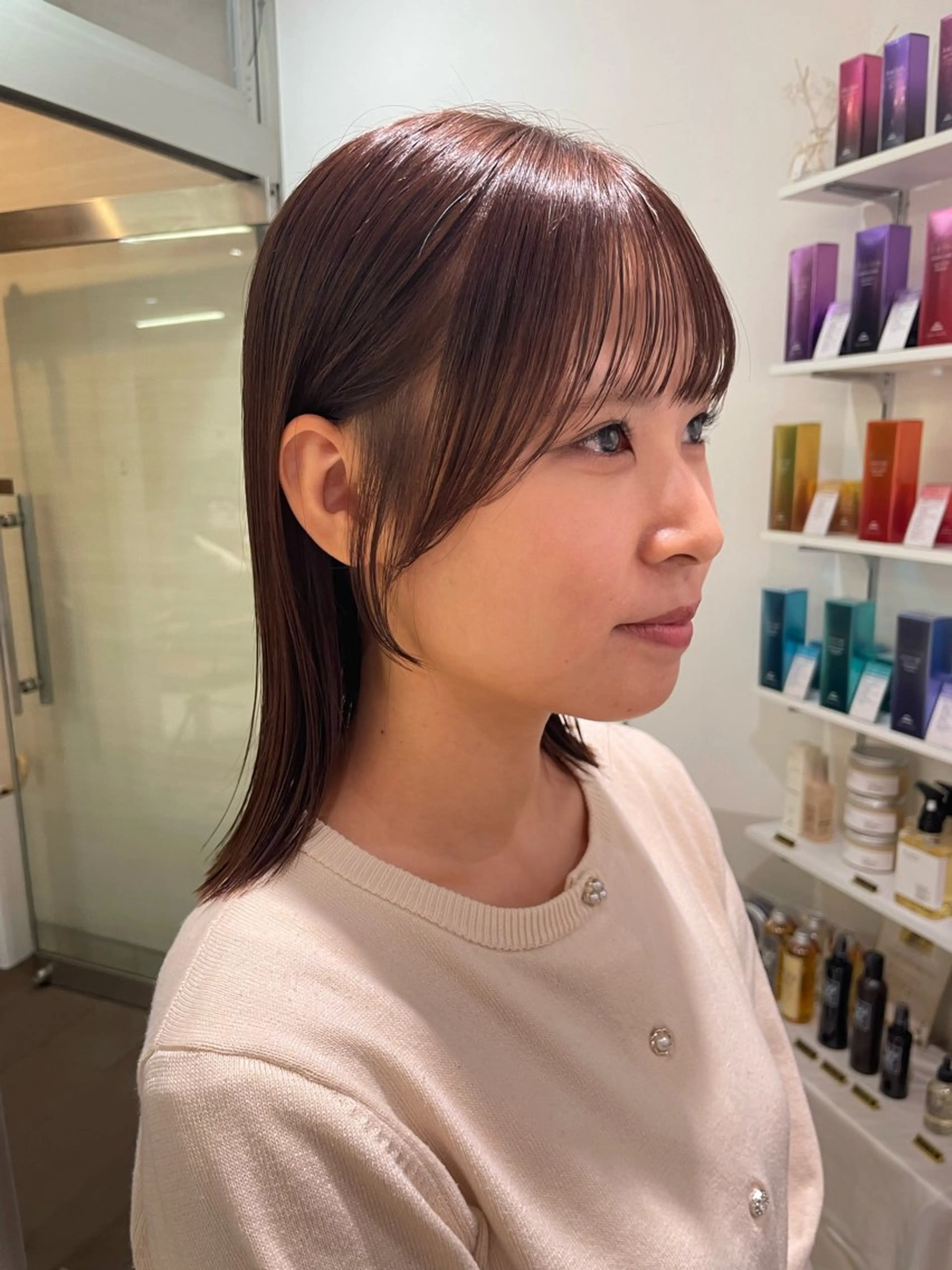 ミディアム 顔周りカット 小顔カット 髪質改善jewelbox 〜私のトリートメント〜 東梅田店所属・髪質改善/ボブ/梅田 runa_ニュアンスのヘアスタイル