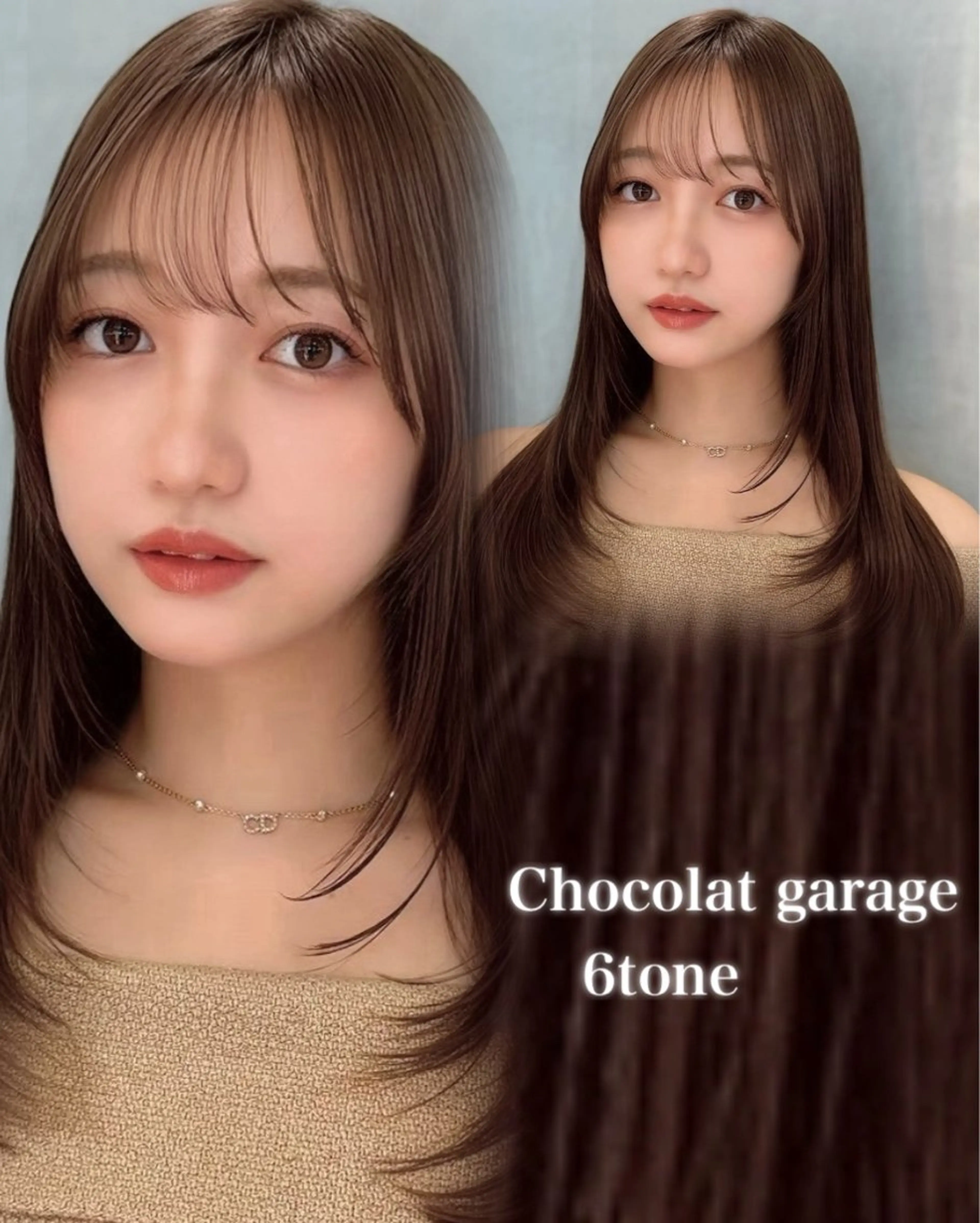 ミディアム カット ヘアカラー トリートメント ❤️ブリーチ/暖色/ 韓国レイヤー/優希のヘアスタイル