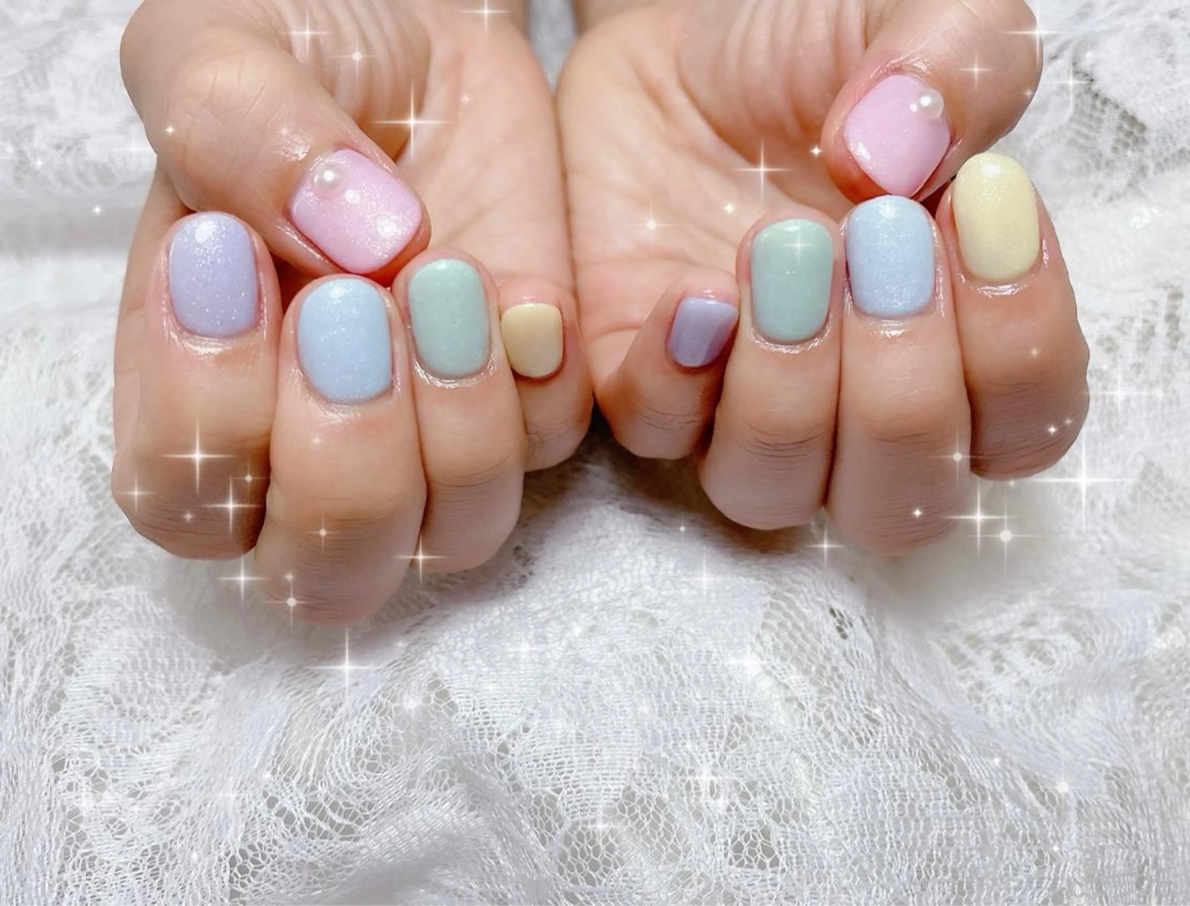 ネイル パステルネイル ハンドネイル FLARE NAIL フレアネイルのネイルデザイン
