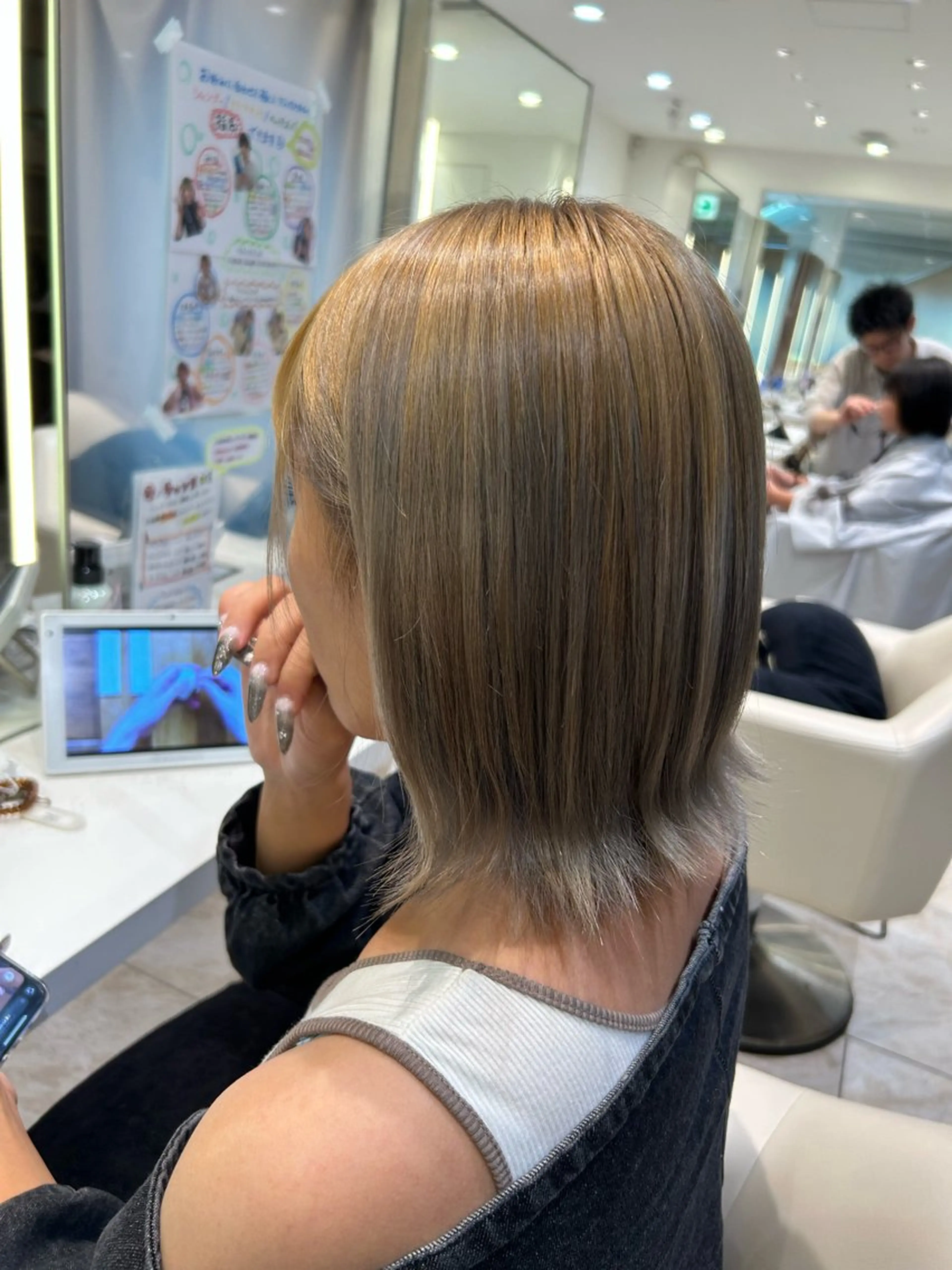 ミディアム カラー ヘアカラー ヘッドスパ はるか/ブリーチカラ ー/ヘアアレンジ🤍のヘアスタイル