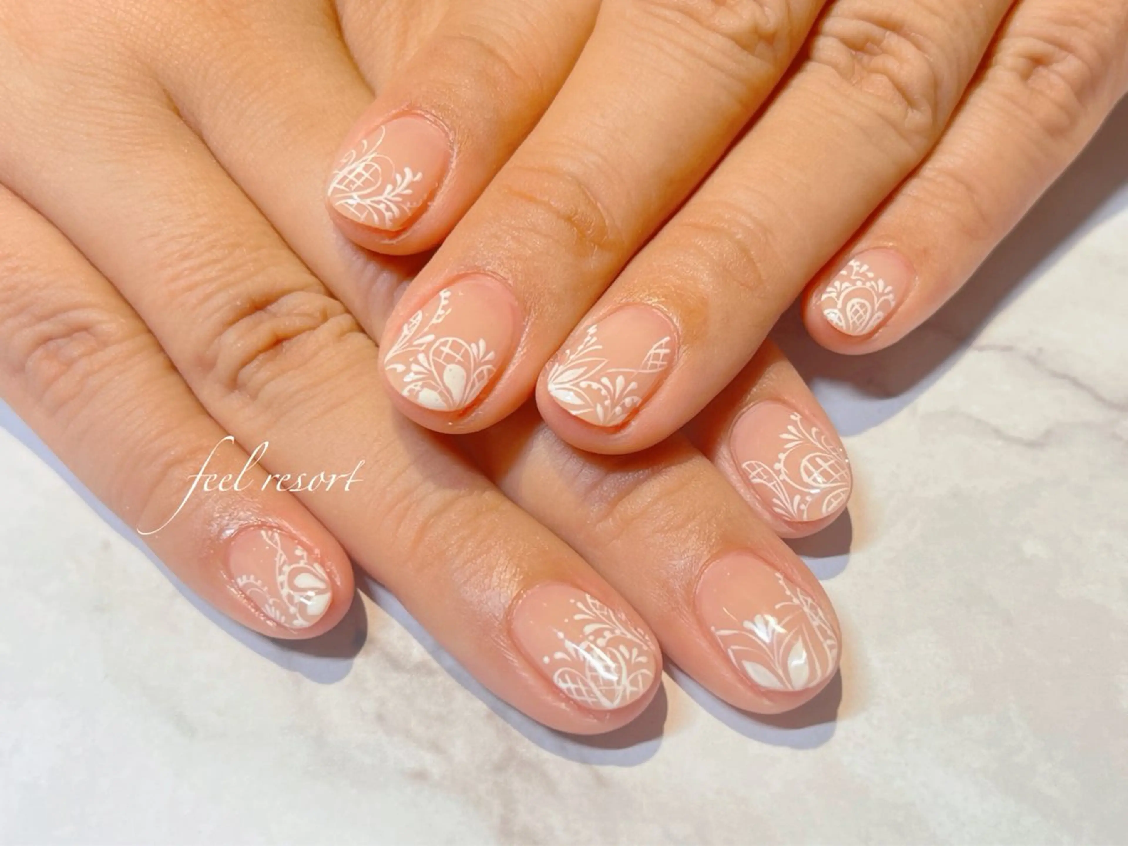 ネイル 長さ出し フットネイル フレンチネイル ジェルネイル ガラスフレンチ ハンドネイル Lien（リアン） 銀座駅6分のネイルデザイン