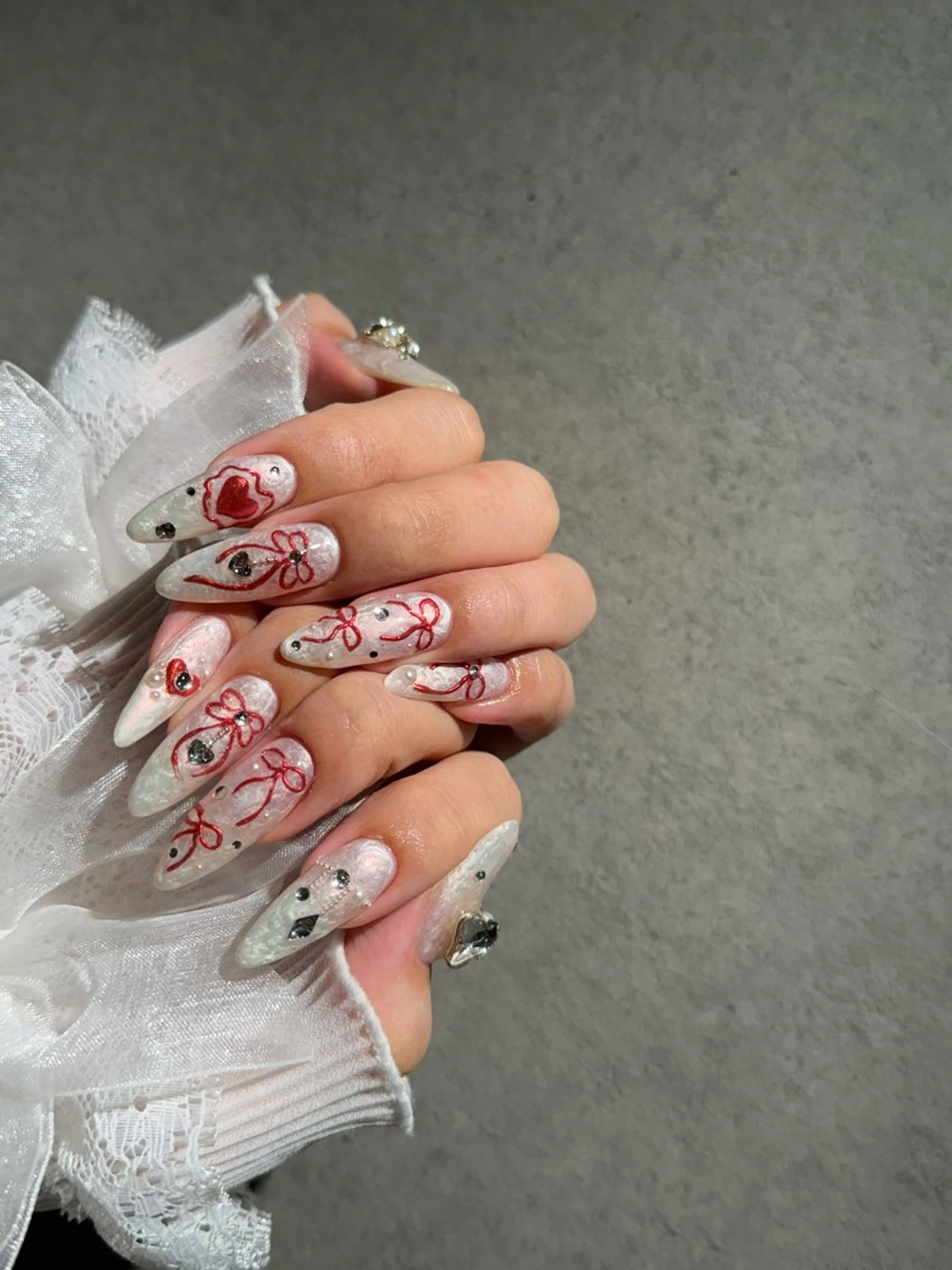 ネイル I-nailロング /ワンホン/キラキラのネイルデザイン