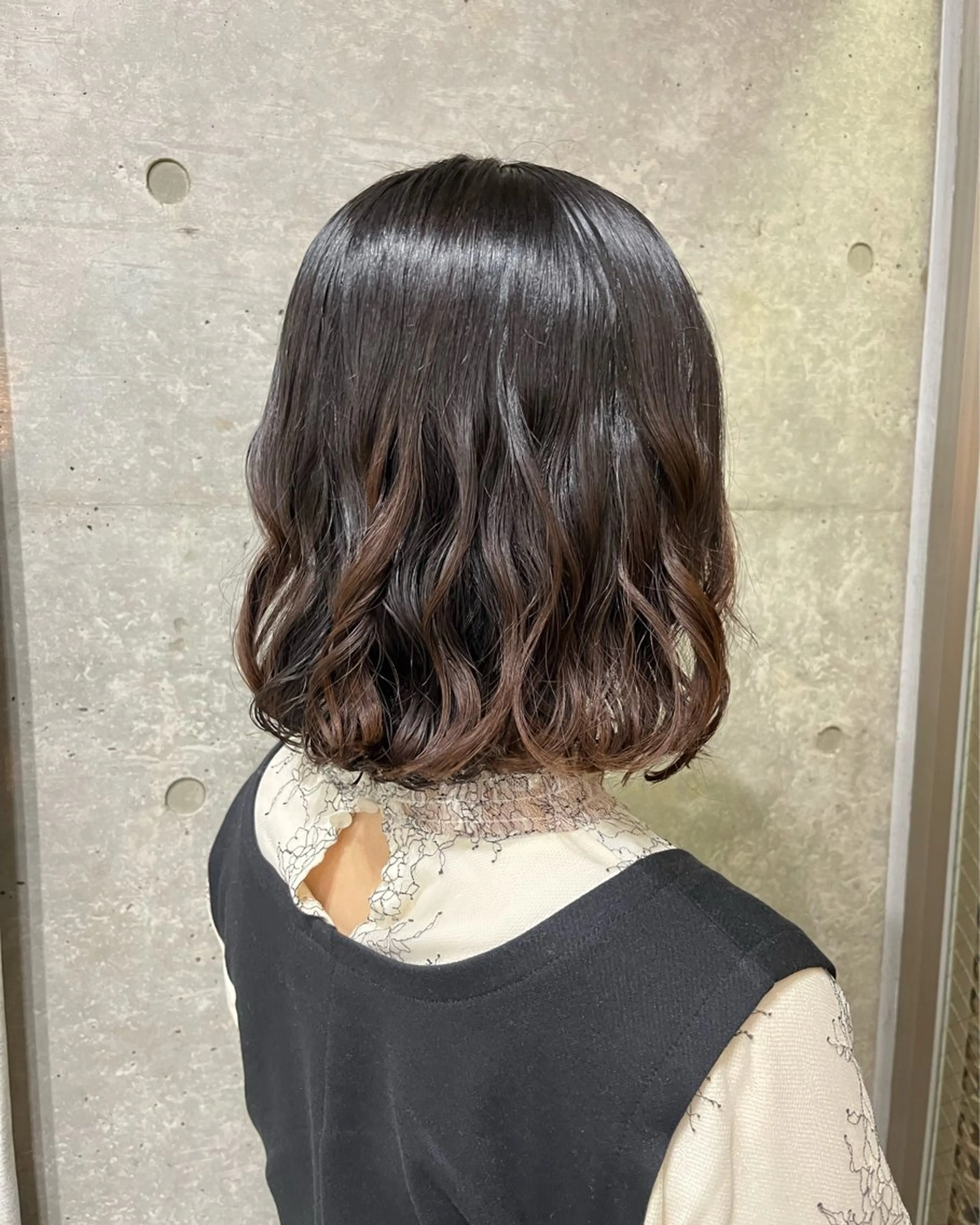 ミディアム カラー パーマ カット パーマ 表参道/髪質改善・ 透明感 colorのヘアスタイル