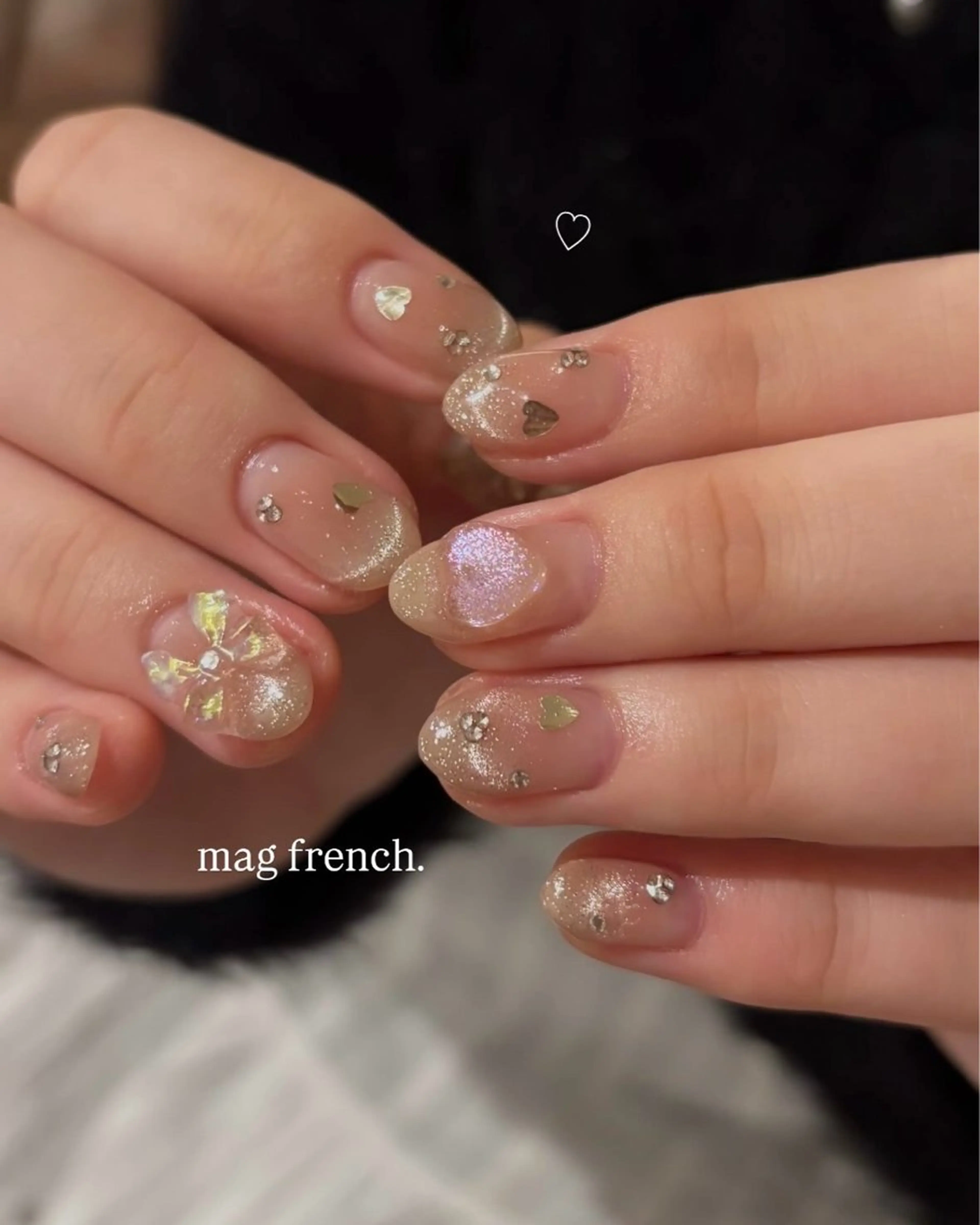 ネイル フレンチネイル キラキラネイル ハンドネイル Ballie/ Mizukiのネイルデザイン