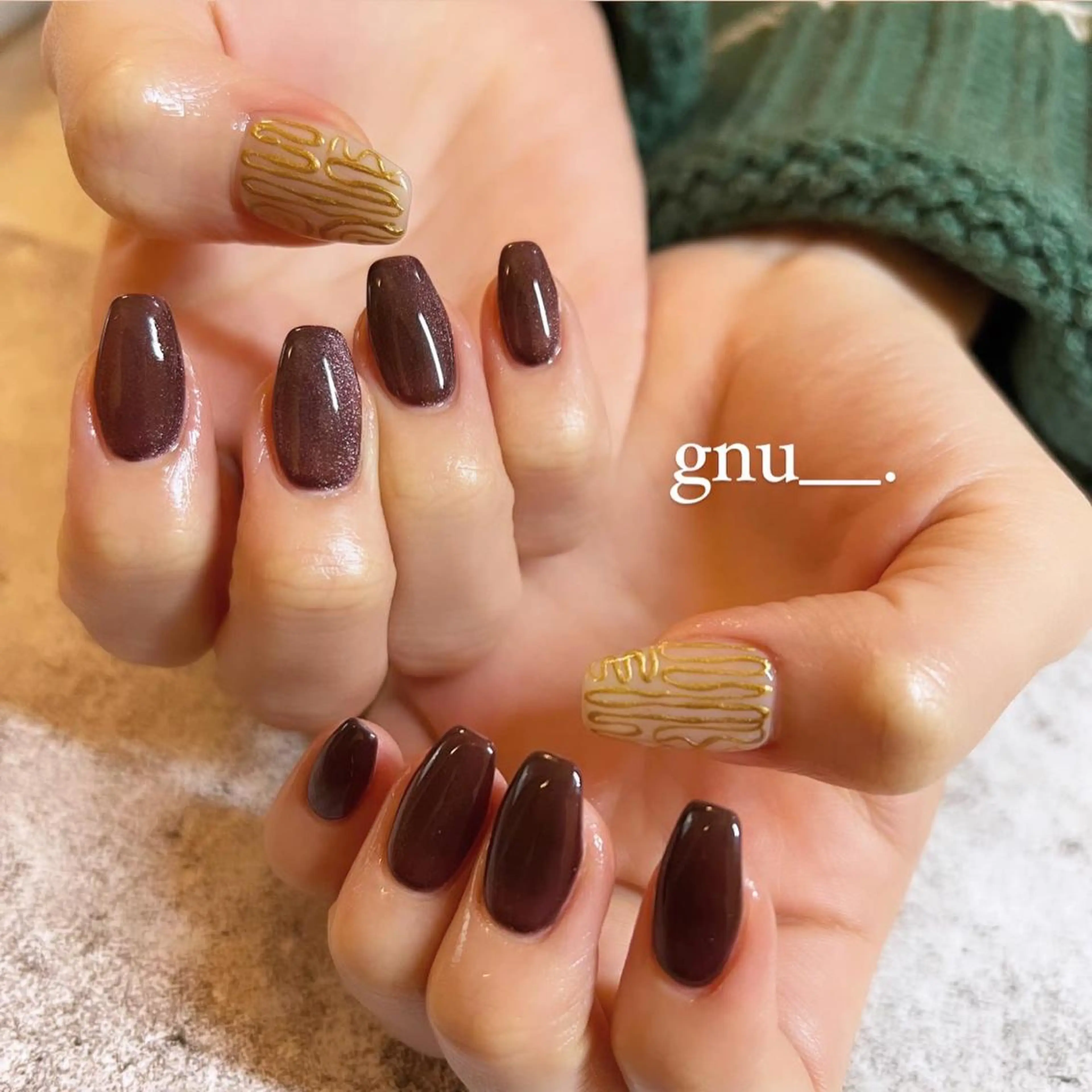ネイル マグネットネイル ハンドネイル gnu__. nailのネイルデザイン