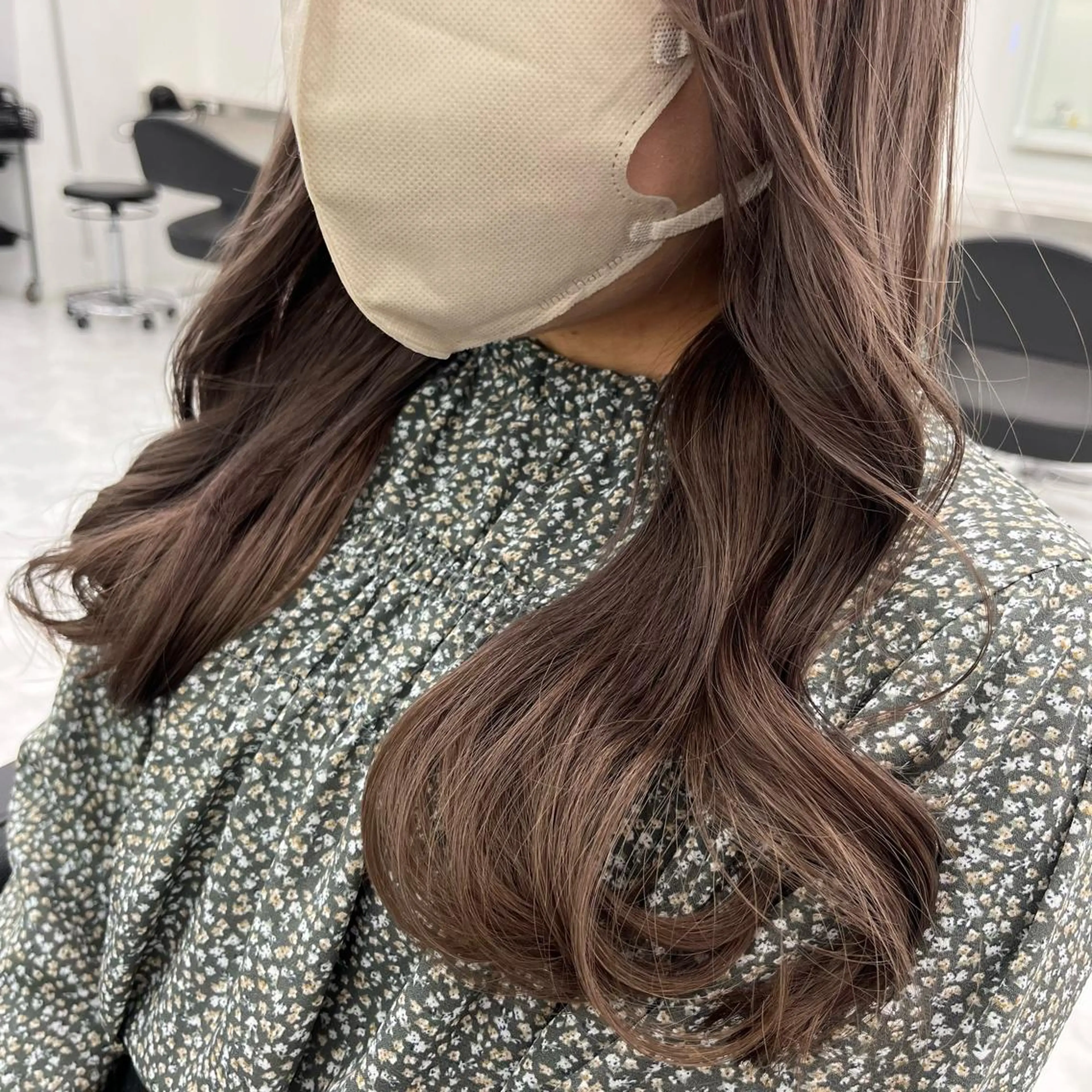 ロング ヘアカラー トリートメント ヘッドスパ ヘアセット 💗韓国暖色ヘア NO.1💗🪽のヘアスタイル