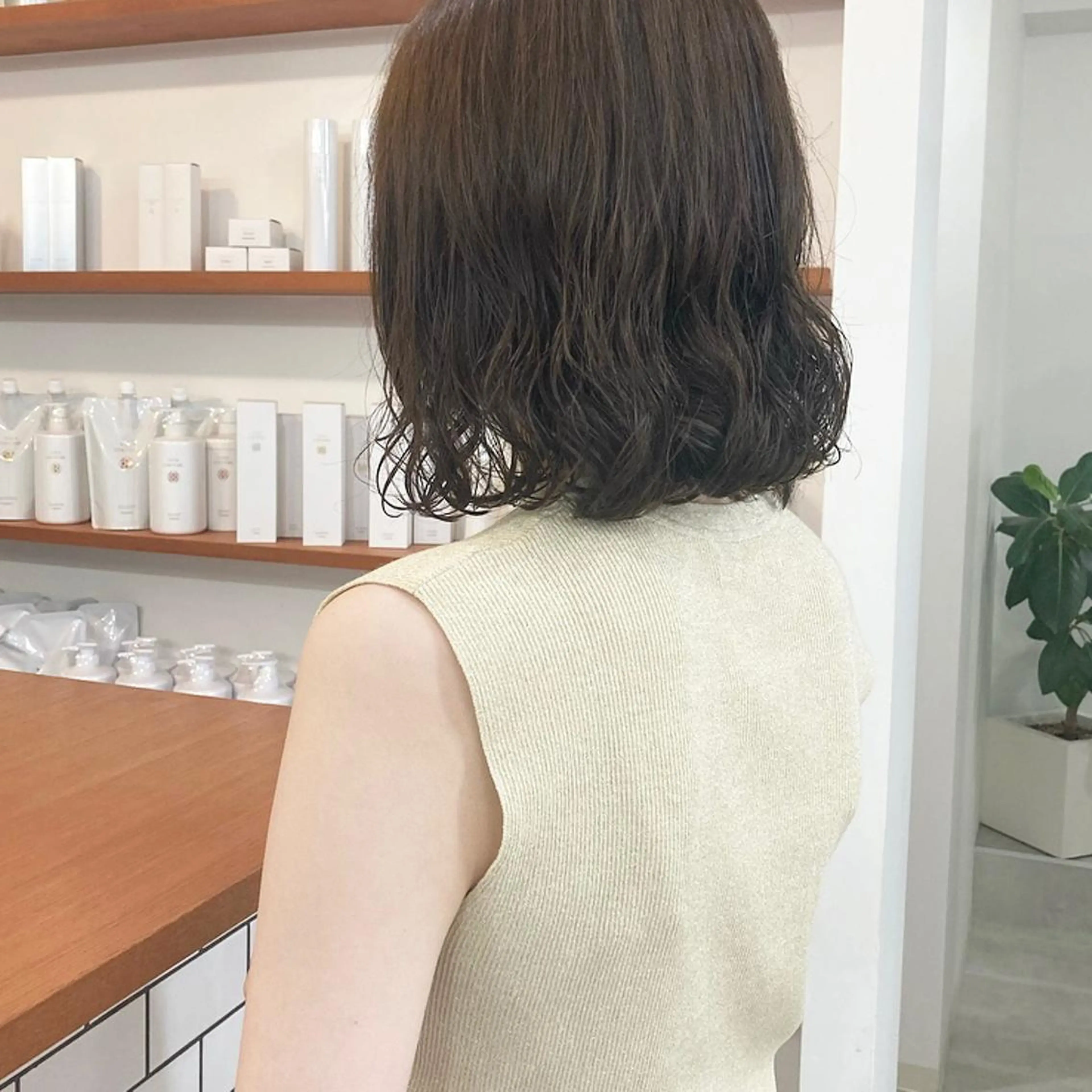 ミディアム カラー パーマ ミディアムパーマ お洒落パーマ/ 艶カラー/michiのヘアスタイル