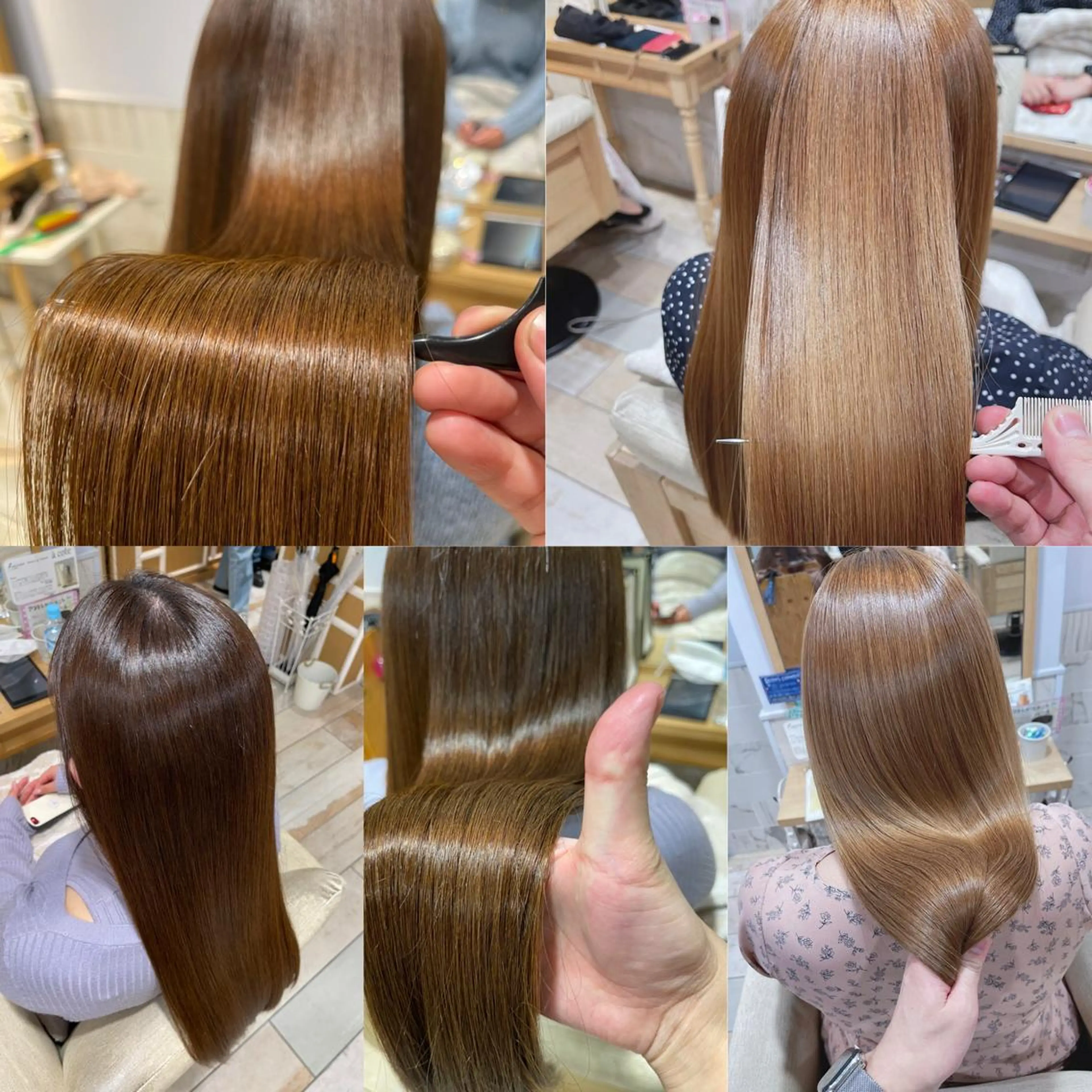 ロング カット 縮毛矯正 馬場智哉 白髪ぼかしハイライトのヘアスタイル