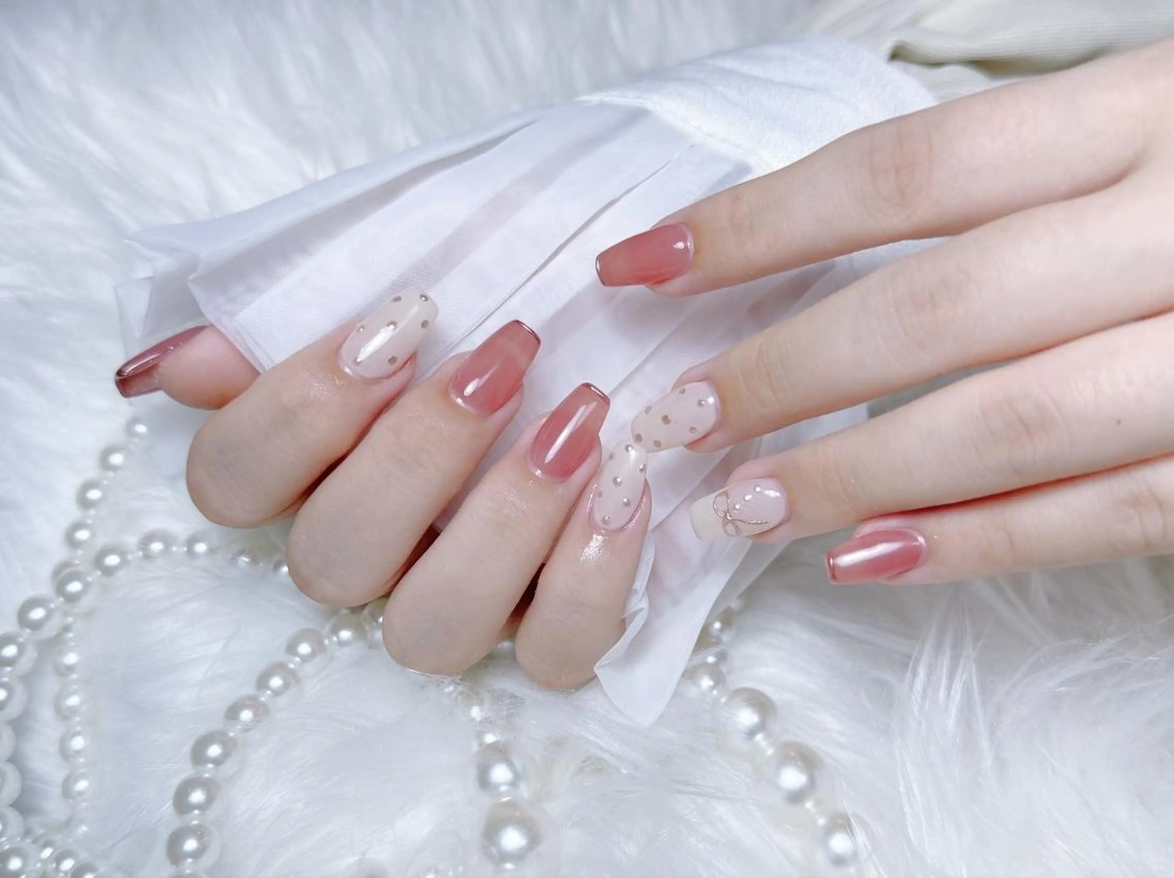 ネイル RAFFINE 月🦋🩵のネイルデザイン