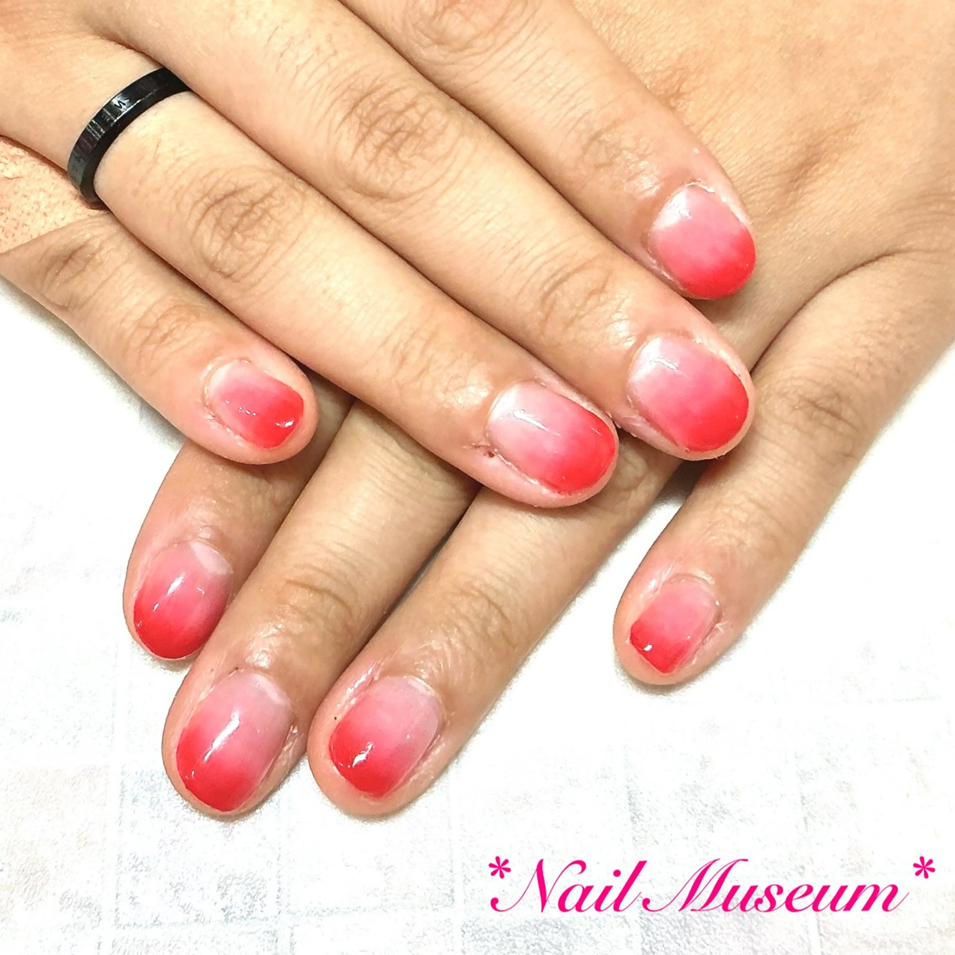 ネイル ブルー ジェルネイル グラデーション オフィスネイル パラジェル nailmuseum KAMATARIのネイルデザイン