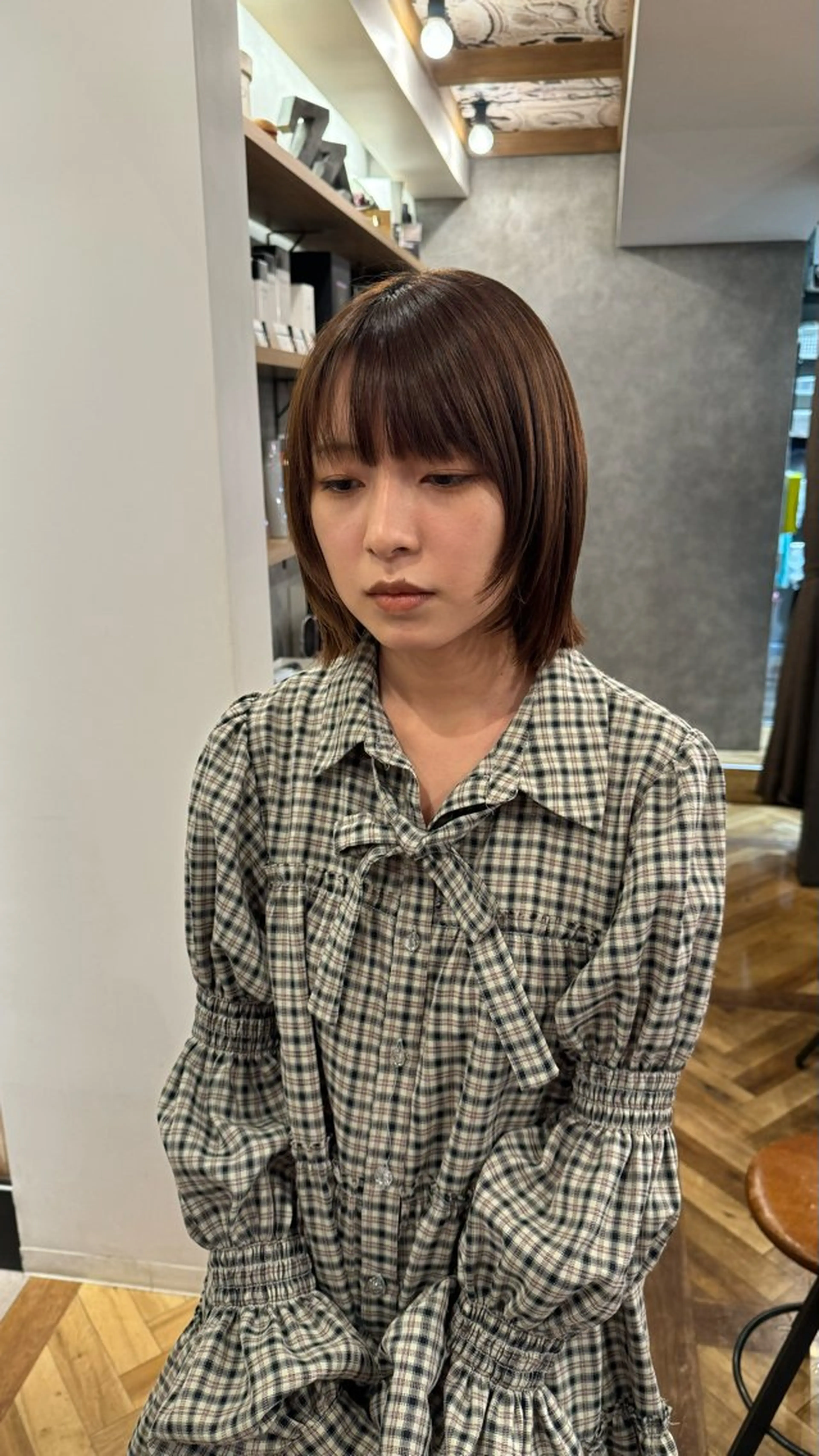 ミディアム カラー ボブ/レイヤー/新宿 /透明感/KOKIのヘアスタイル