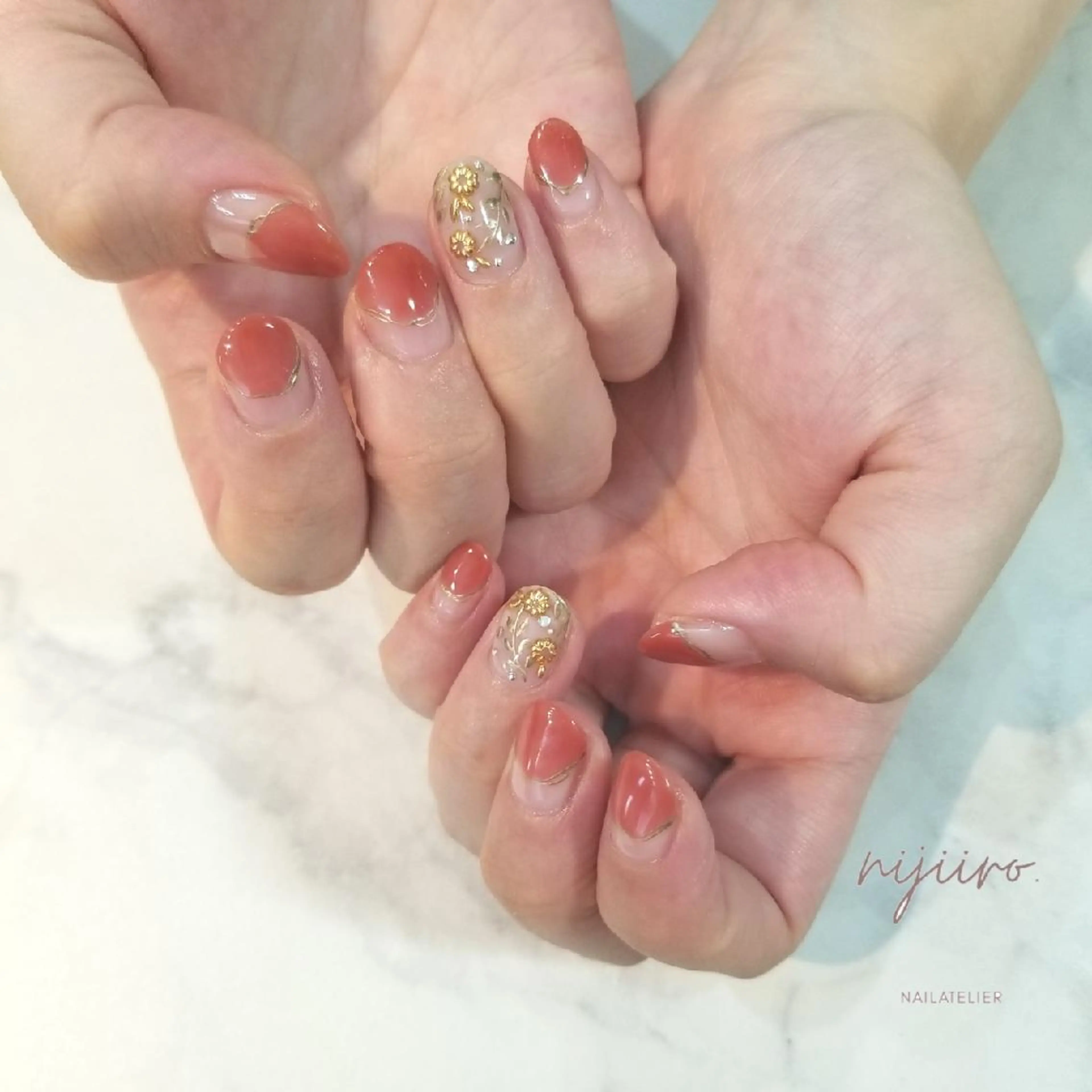 ネイル フレンチネイル ハンドネイル nailatelier nijiiro.所属・nijiiro🌈 サトウのネイルデザイン