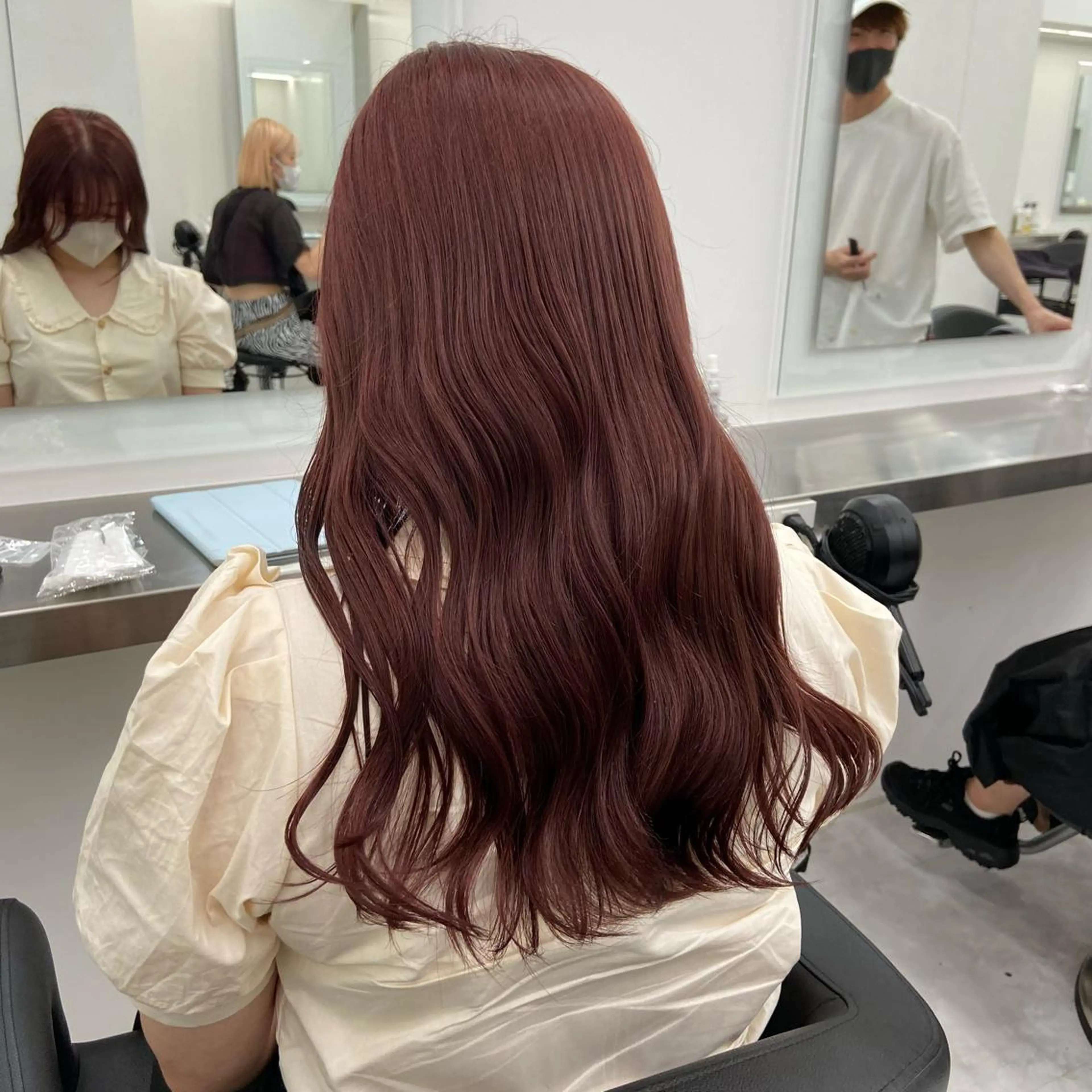 ロング ピンクブラウン トレンドモテカラー 🩷色落ちまで可愛くのヘアスタイル