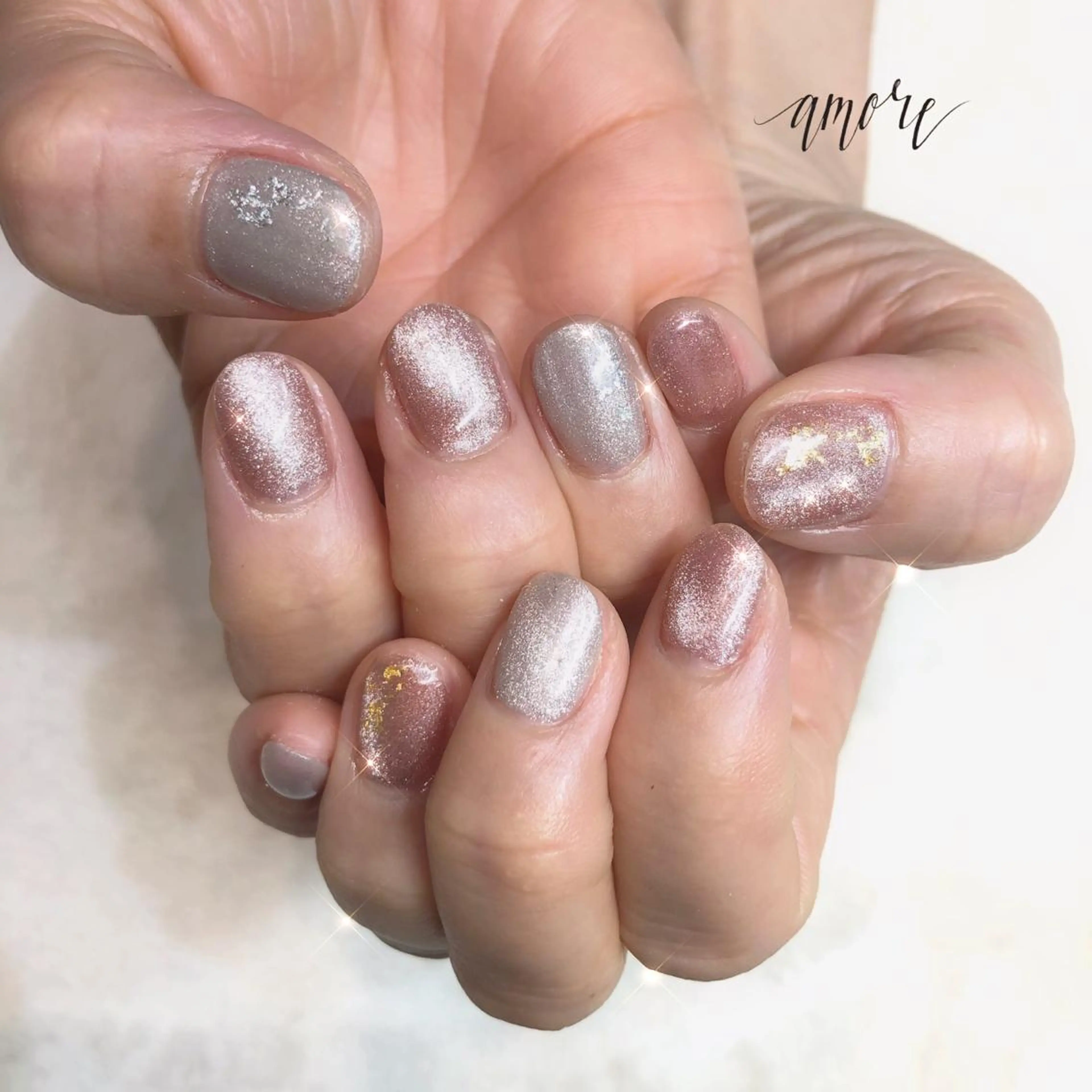 ネイル ジェルネイル マグネットネイル 春ネイル You kyehwaのネイルデザイン