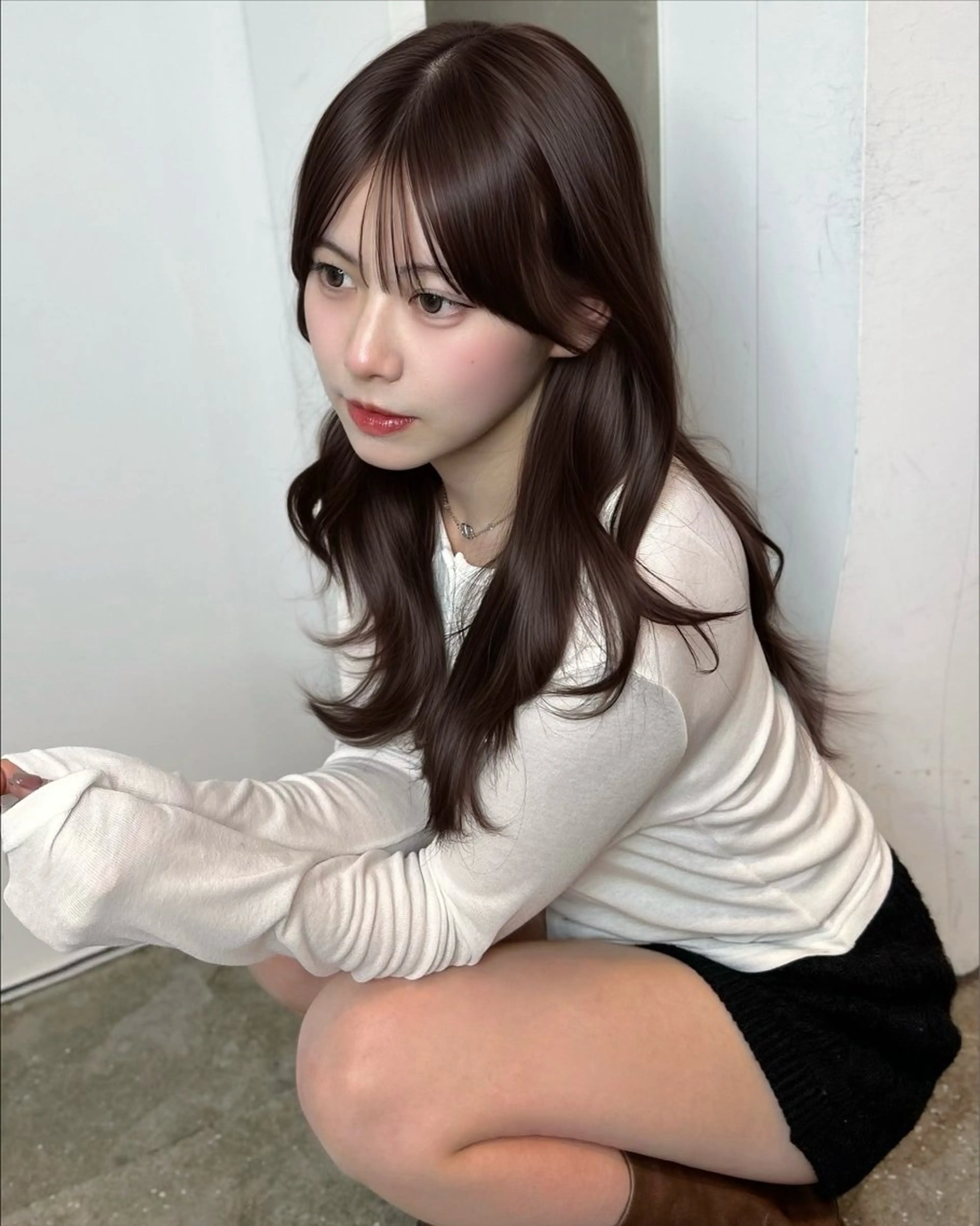 ミディアム 縮毛矯正 宮本晃成のヘアスタイル