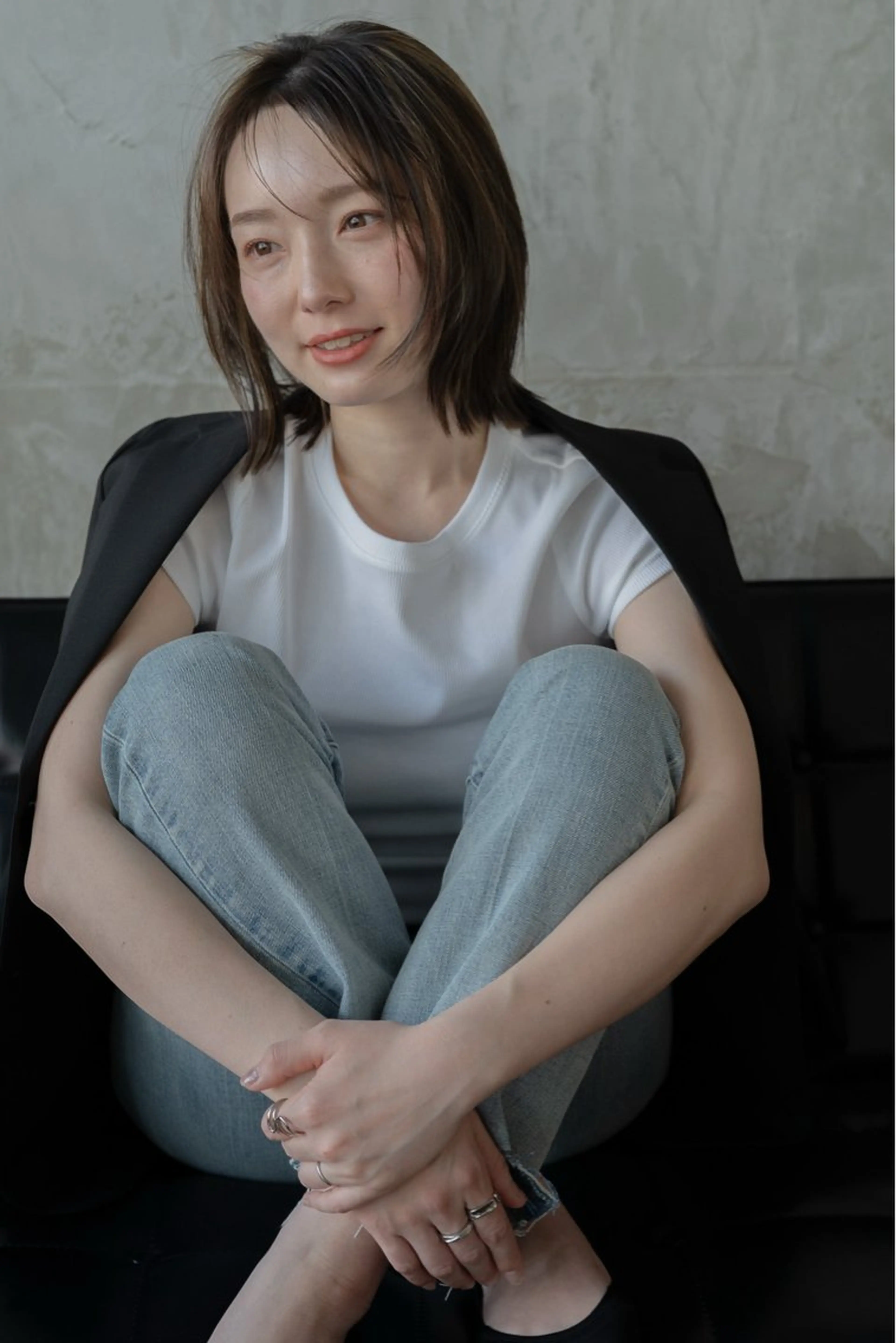 ミディアム カラー カット ヘアカラー トリートメント 落合 妙佳のヘアスタイル