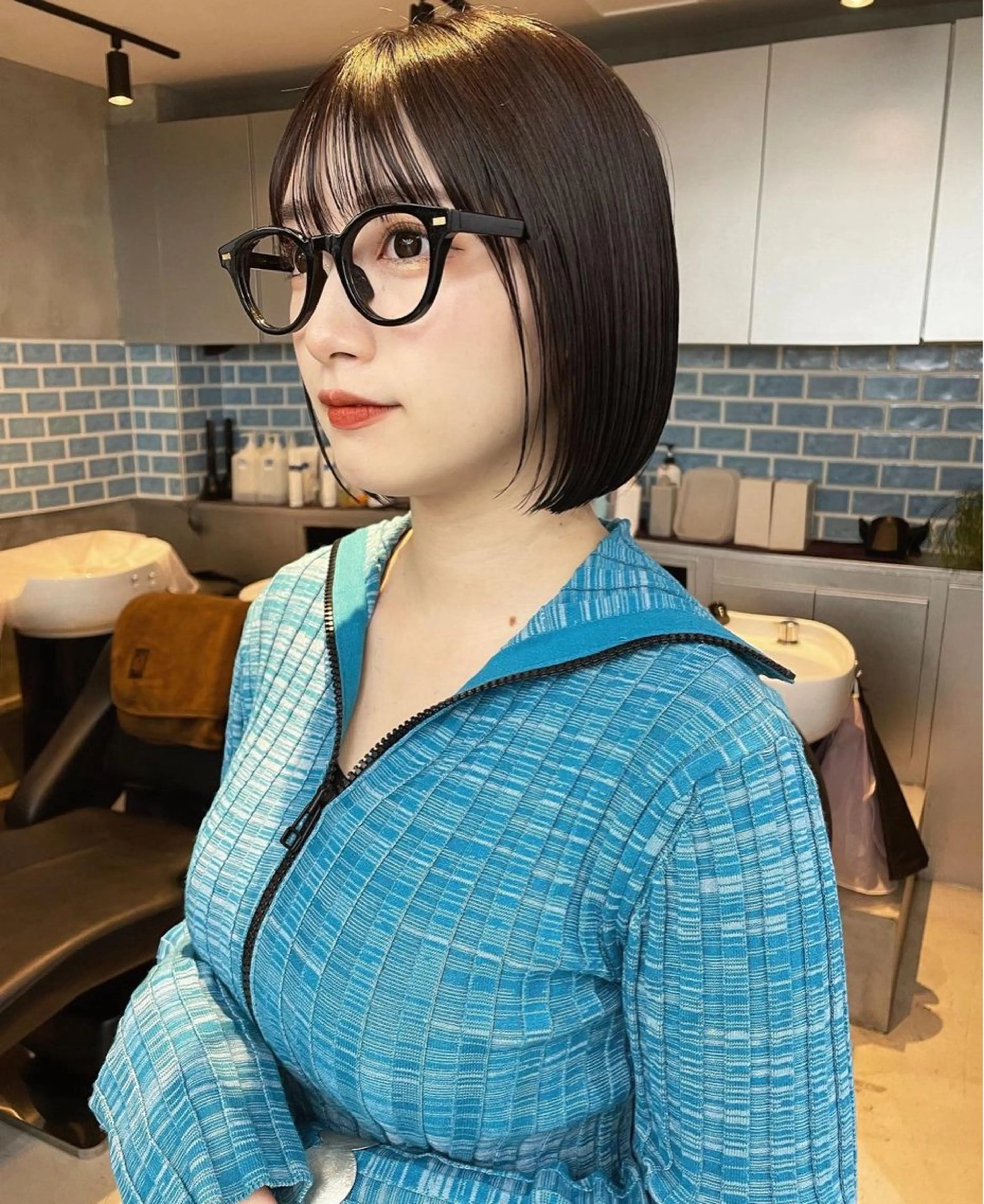 ミディアム 縮毛矯正 🫧ほのか /透明感カラー🫧のヘアスタイル